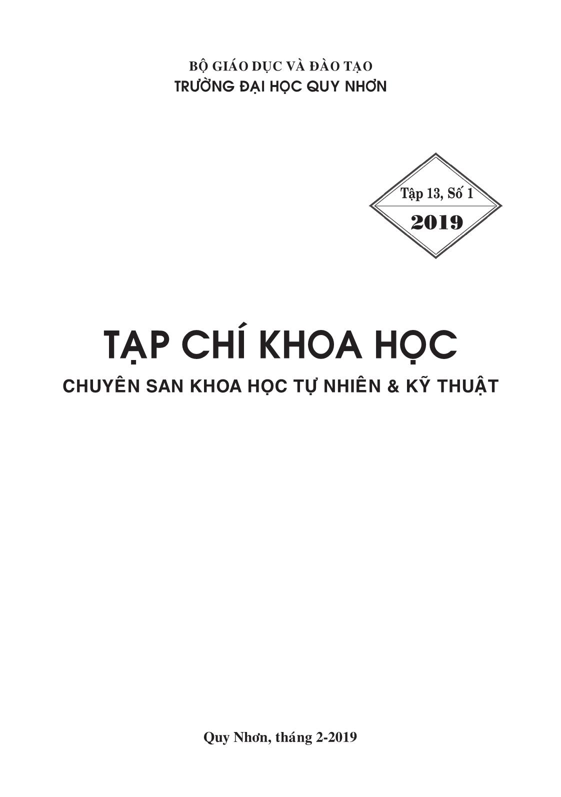 Tạp chí khoa học - Chuyên san khoa học tự nhiên và kỹ thuật trang 1