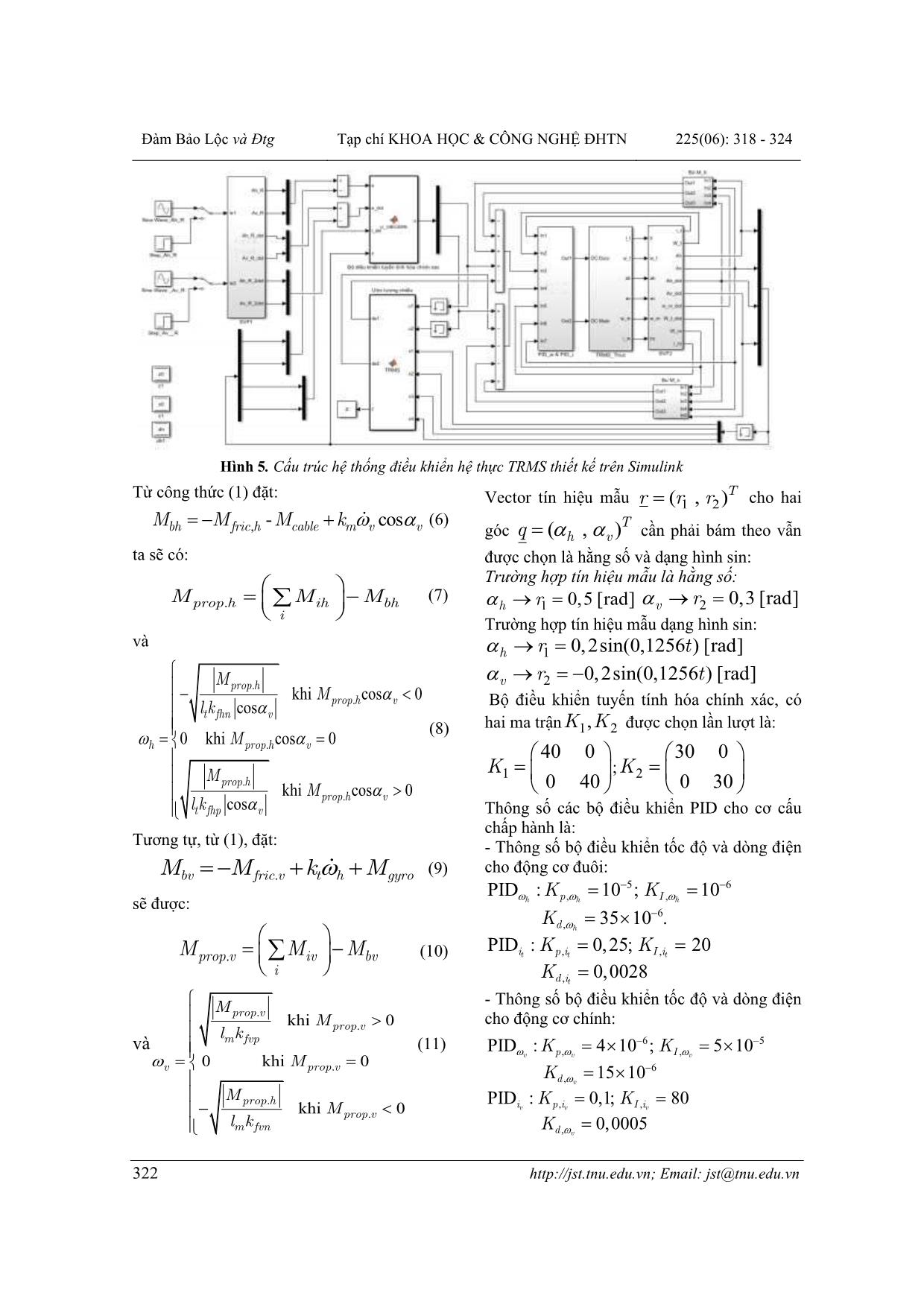 Thực nghiệm bộ điều khiển tuyến tính hóa chính xác kết hợp khâu ước lượng nhiễu đầu vào theo nguyên lý tối ưu dọc trục thời gian cho trms trong phòng thí nghiệm trang 5