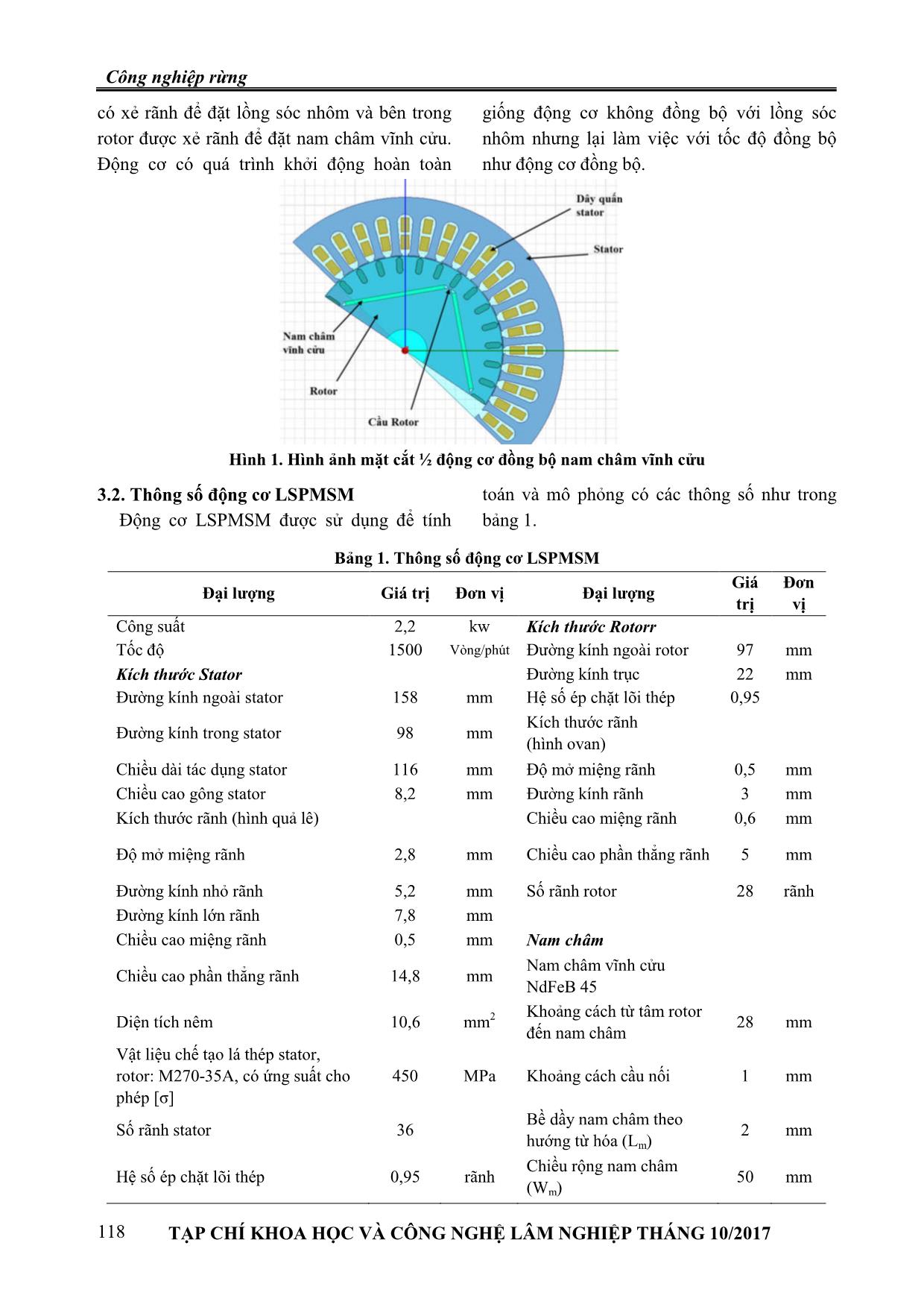 Tính toán ứng suất, biến dạng của rotor động cơ đồng bộ nam châm vĩnh cửu khởi động trực tiếp dưới tác dụng của lực điện từ trang 2