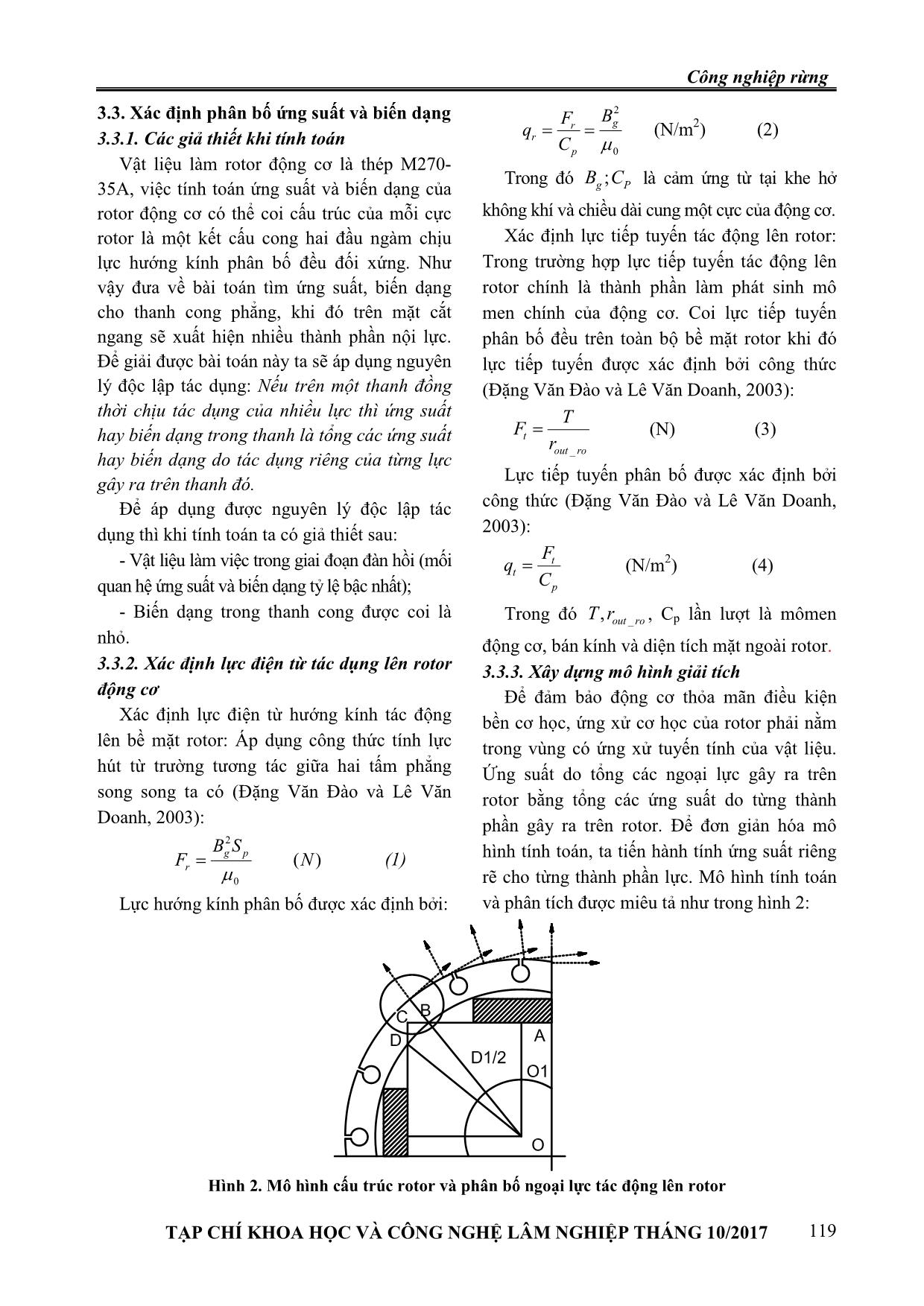 Tính toán ứng suất, biến dạng của rotor động cơ đồng bộ nam châm vĩnh cửu khởi động trực tiếp dưới tác dụng của lực điện từ trang 3