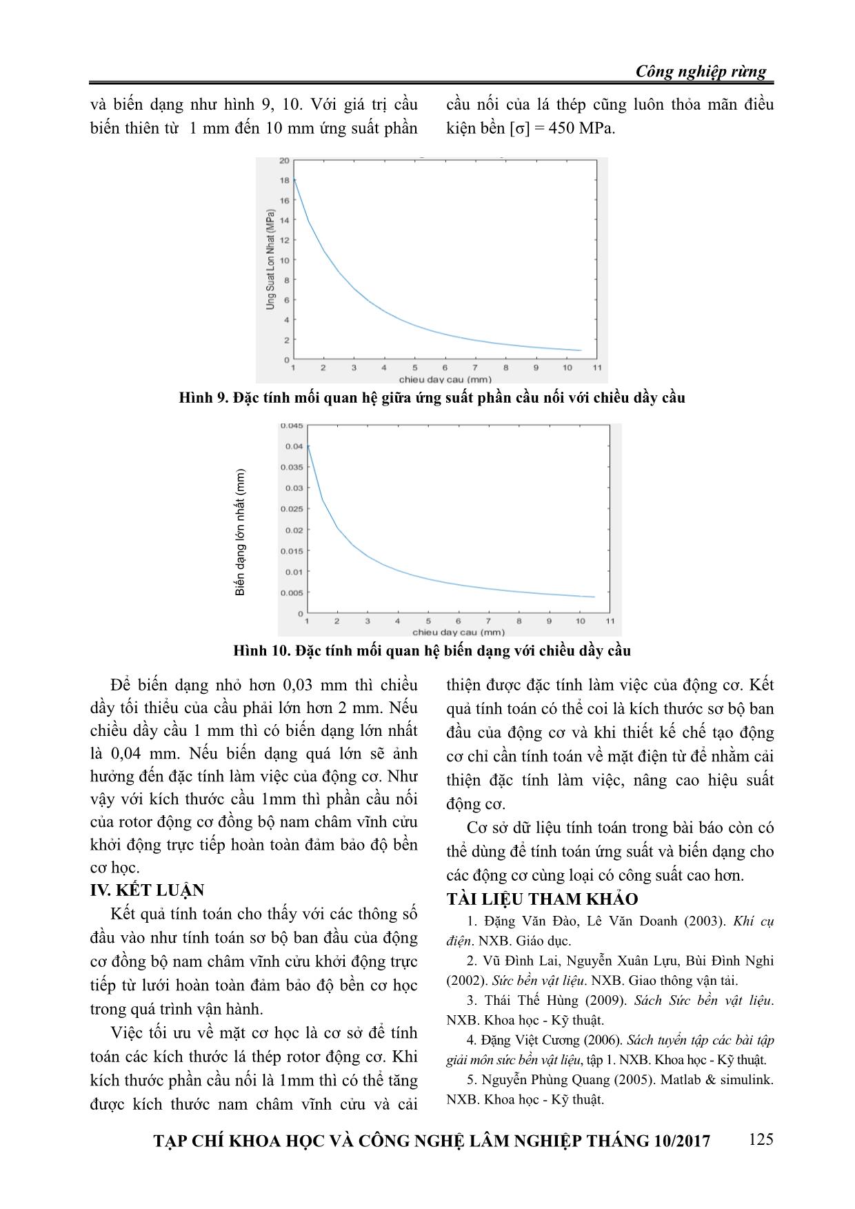 Tính toán ứng suất, biến dạng của rotor động cơ đồng bộ nam châm vĩnh cửu khởi động trực tiếp dưới tác dụng của lực điện từ trang 9