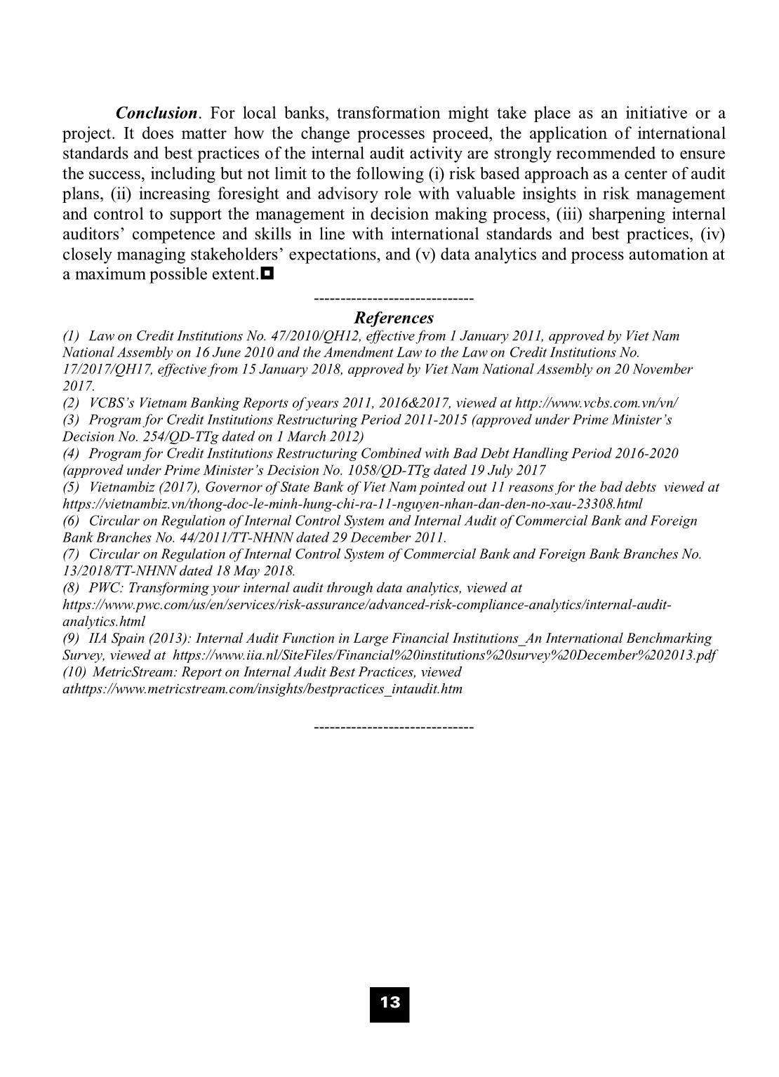 Transforming the internal audit activity: An imperative need for local banks in Viet Nam trang 5