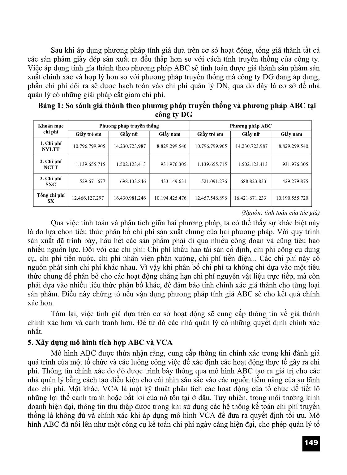 Vận dụng mô hình kế toán chi phí dựa trên hoạt động và tích hợp với chuỗi giá trị trong các doanh nghiệp da giầy Việt Nam trang 6