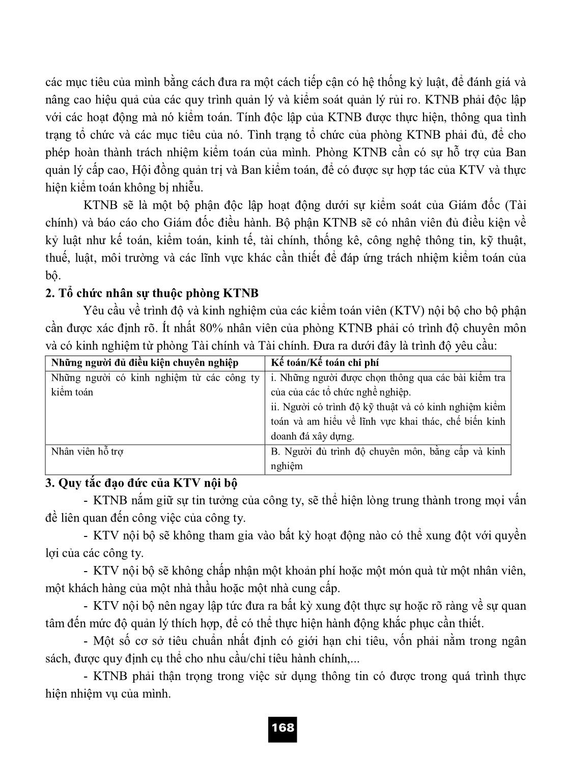 Vận dụng quy trình kiểm toán nội bộ vào các doanh nghiệp khai thác, chế biến và kinh doanh đá xây dựng trang 2