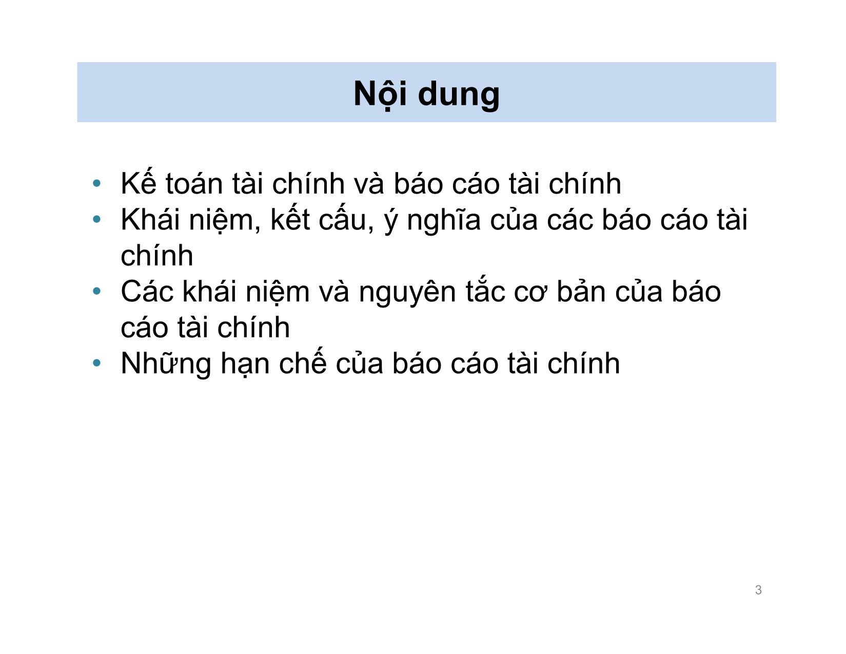 Bài giảng Nguyên lý kế toán - Chương 2: Báo cáo tài chính - Nguyễn Hoàng Phi Nam trang 3