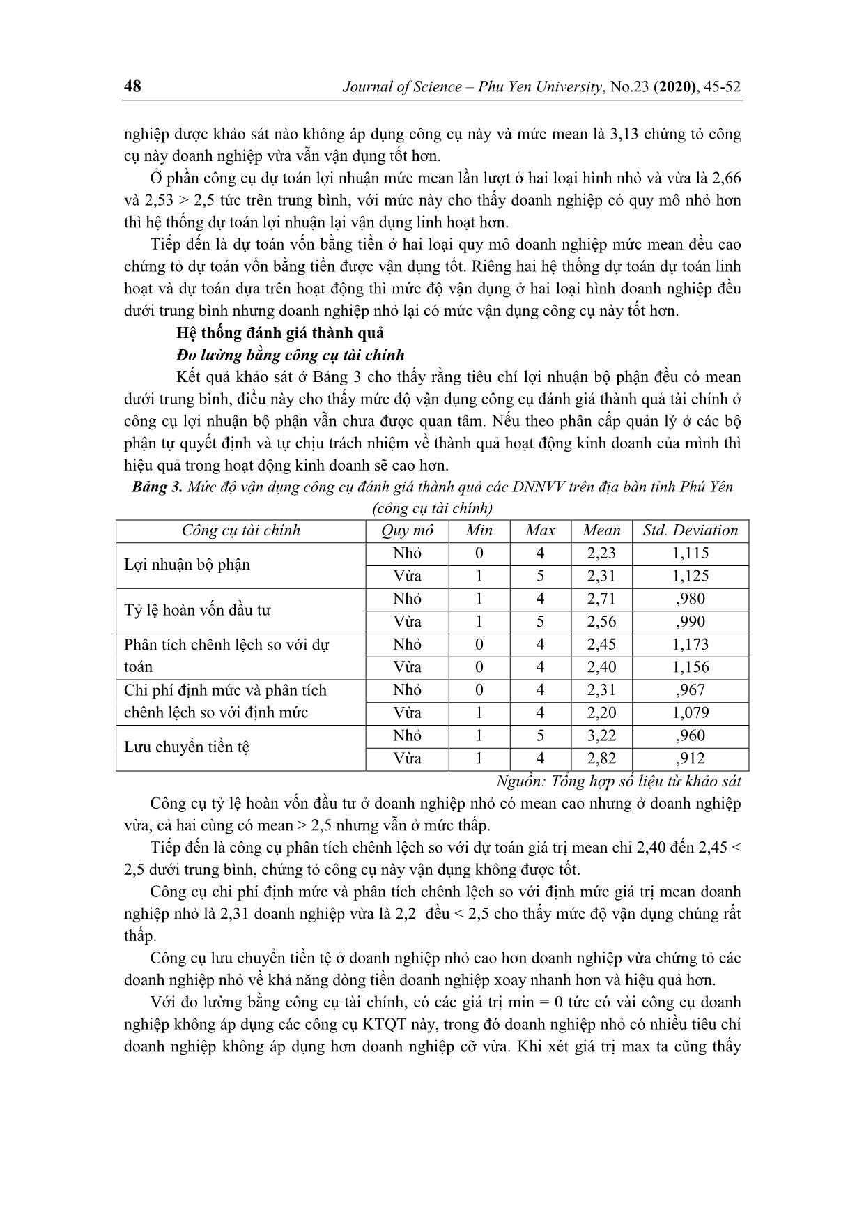 Đánh giá mức độ vận dụng công cụ kế toán quản trị trong các doanh nghiệp vừa và nhỏ trên địa bàn tỉnh Phú Yên trang 4