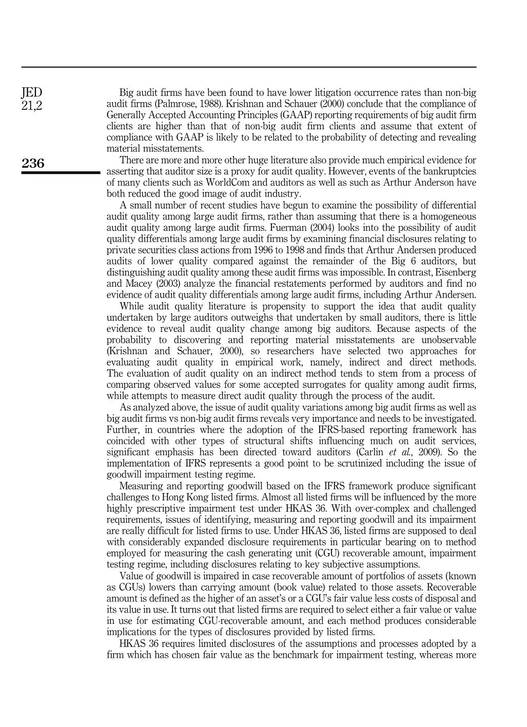 A longitudinal study of audit quality differences among independent auditors trang 3