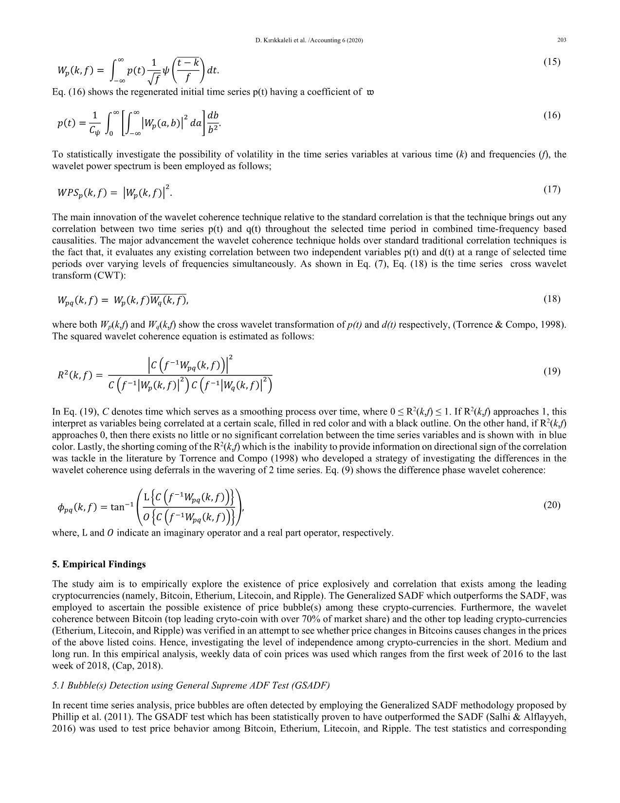 Crypto-Currency: Empirical evidence from GSADF and wavelet coherence techniques trang 5