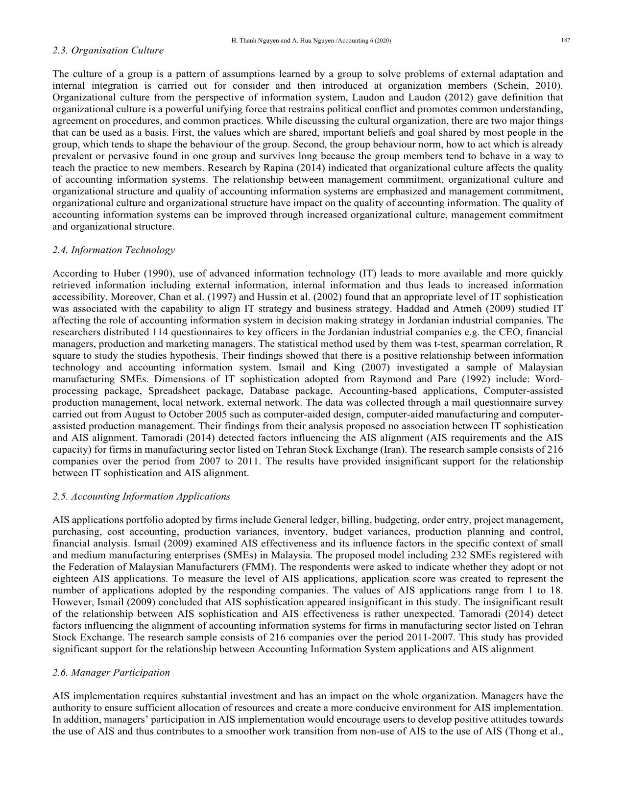 Determinants of accounting information systems quality: Empirical evidence from Vietnam trang 3