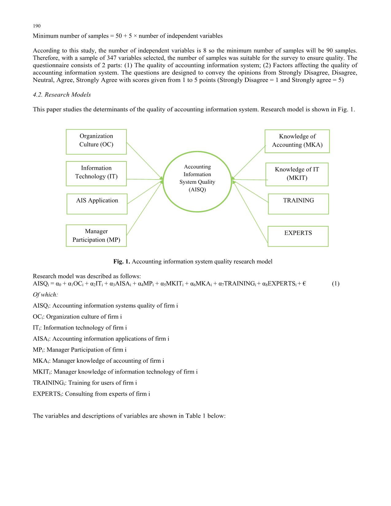 Determinants of accounting information systems quality: Empirical evidence from Vietnam trang 6