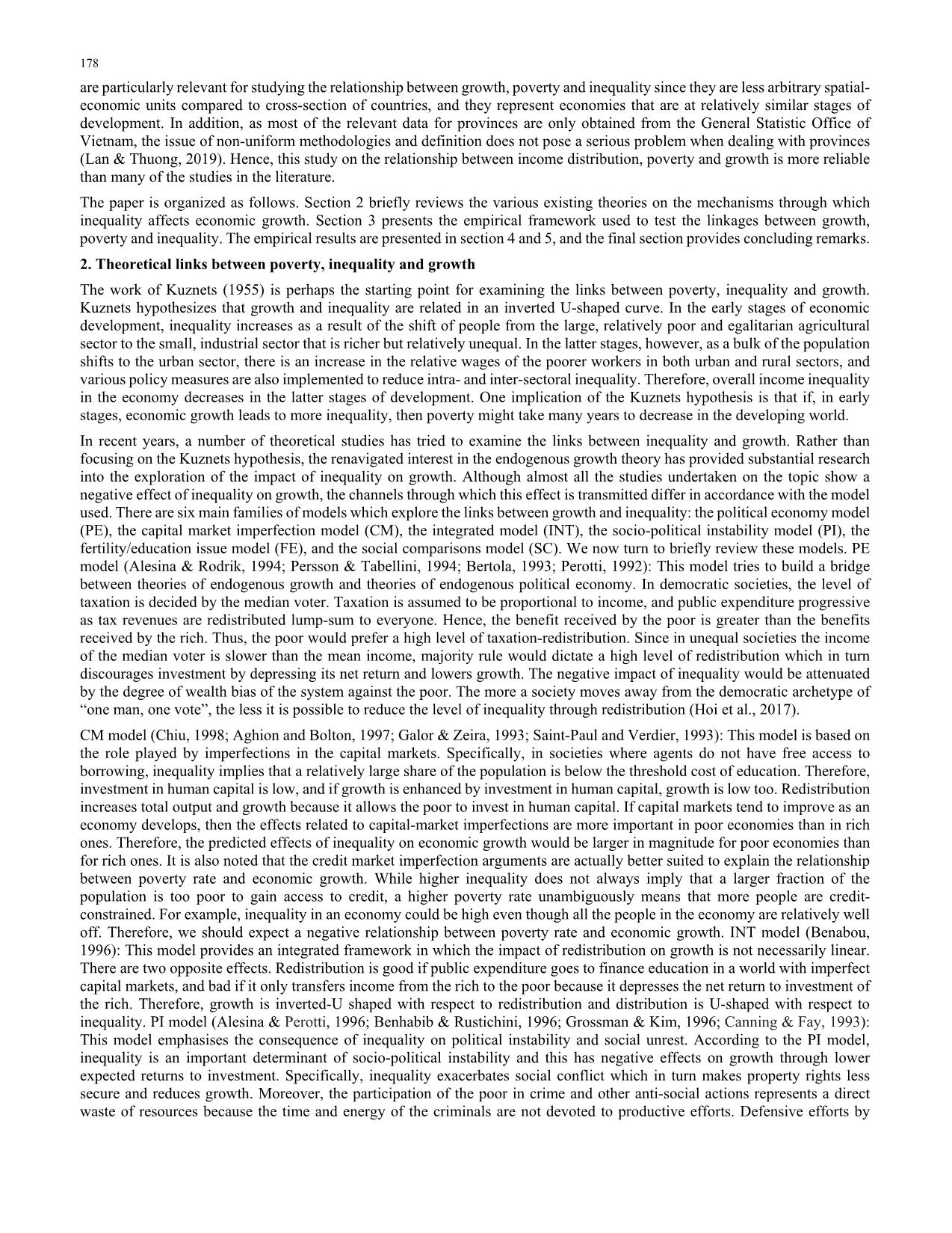 The linkages between growth, poverty and inequality in Vietnam: An empirical analysis trang 2