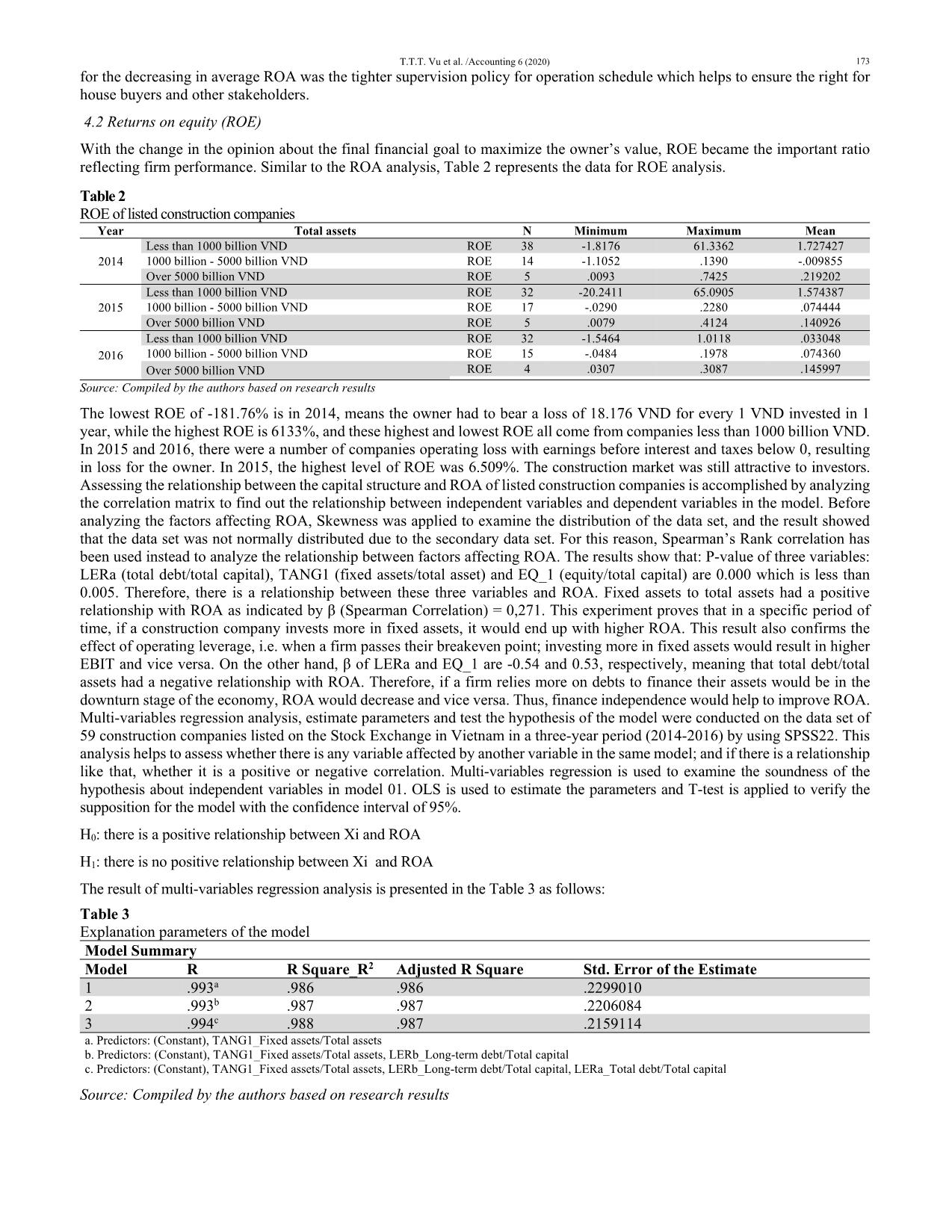 The impact of capital structure on the performance of construction companies: A study from Vietnam stock exchanges trang 5