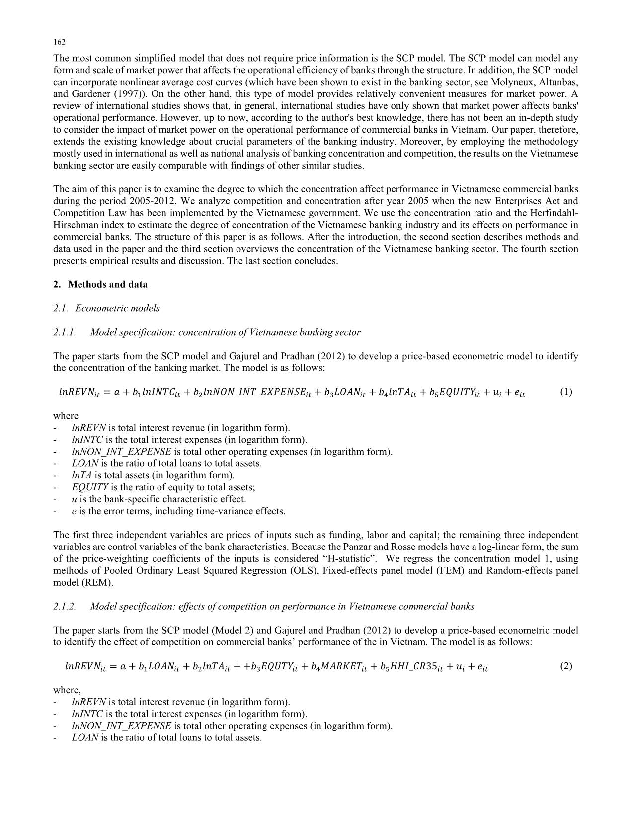 Concentration and performance in Vietnamese commercial banks trang 2