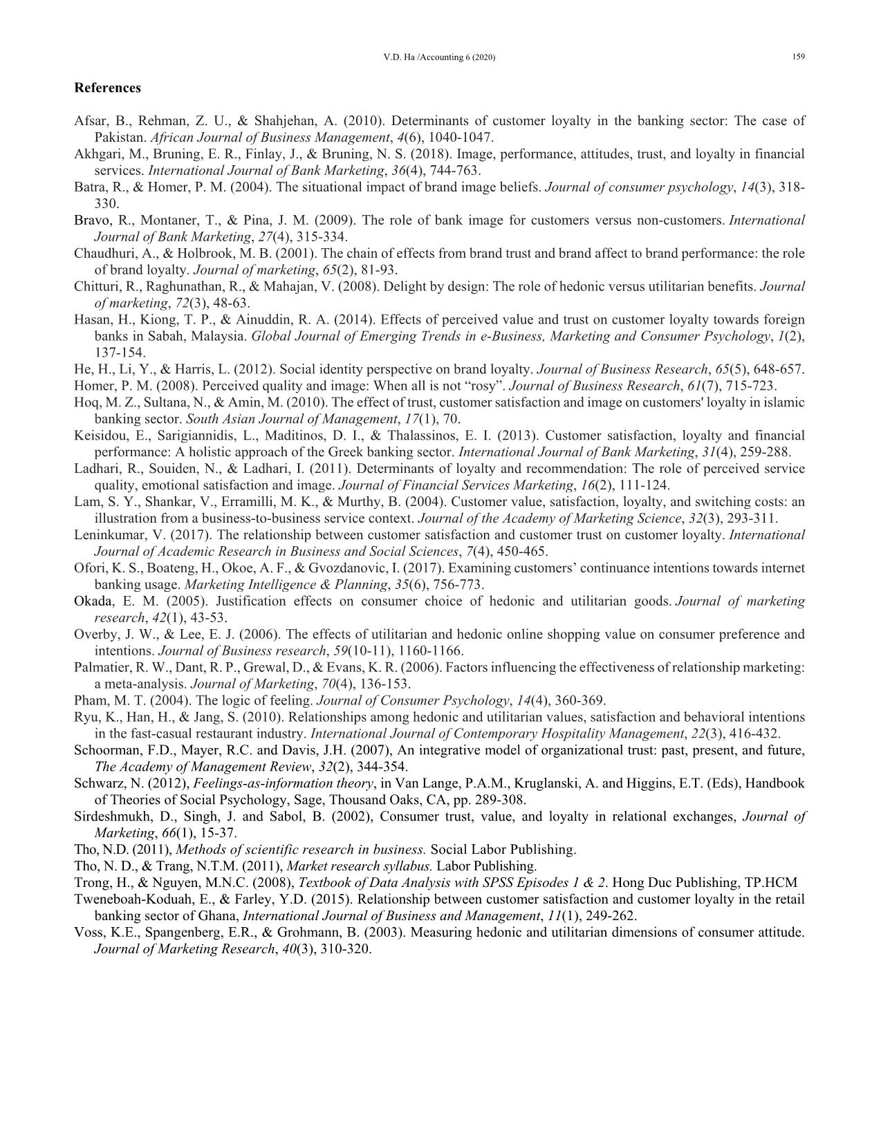 The effects of attitude, trust and switching cost on loyalty in commercial banks in Ho Minh City trang 9