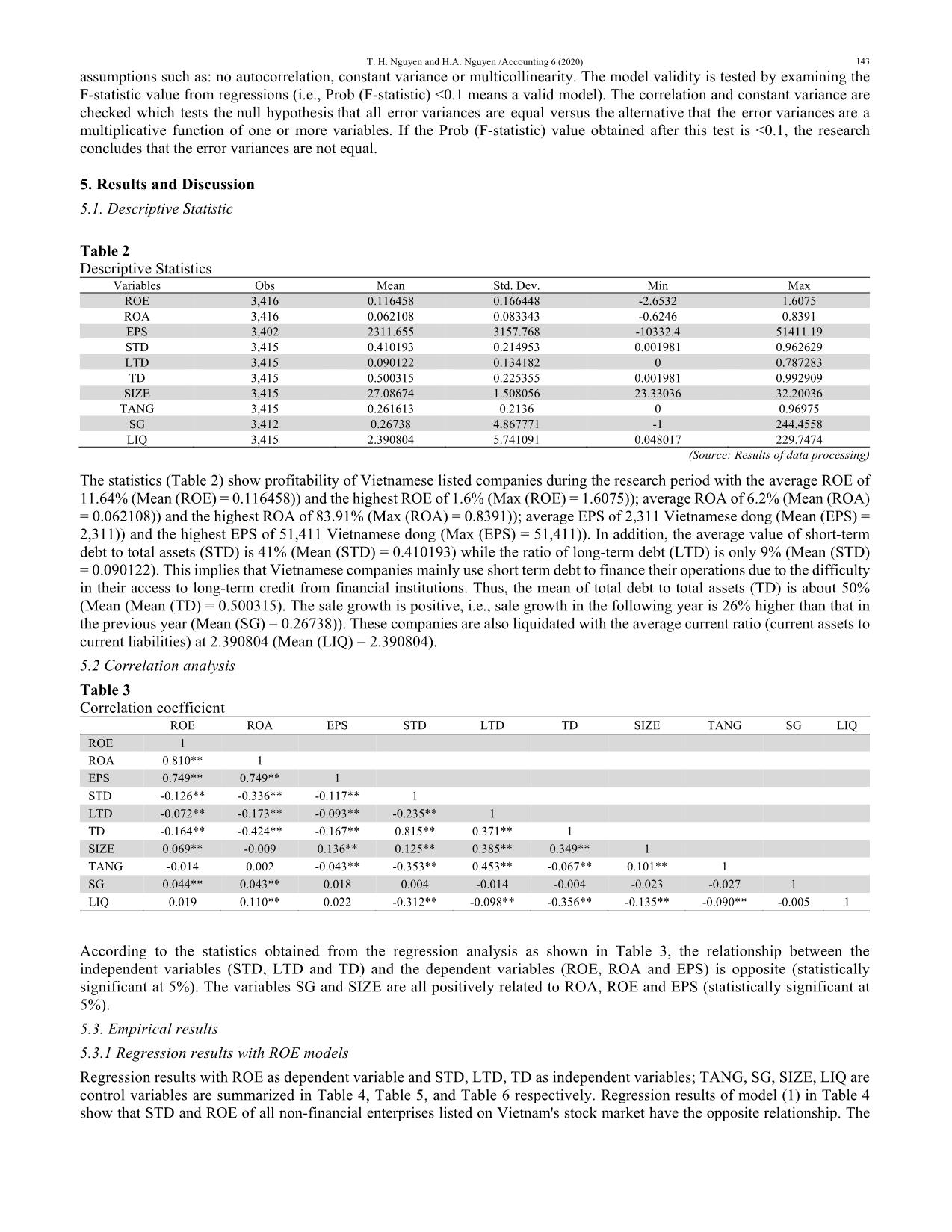 Capital structure and firm performance of non-financial listed companies: Cross-sector empirical evidences from Vietnam trang 7