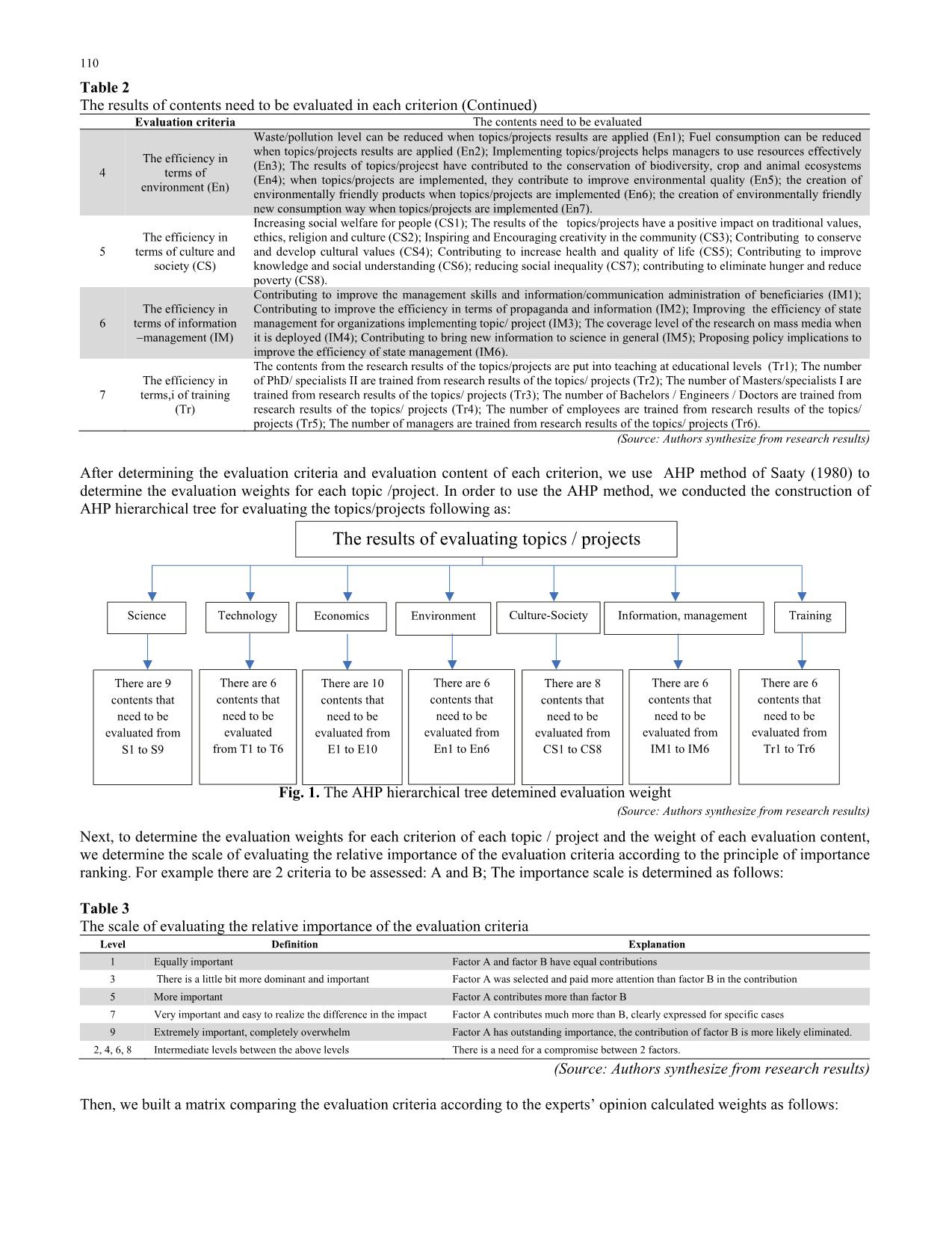 Determining criteria and weights for evaluating the socio-economic efficiency of scientific and technological topics/projects after acceptance trang 4