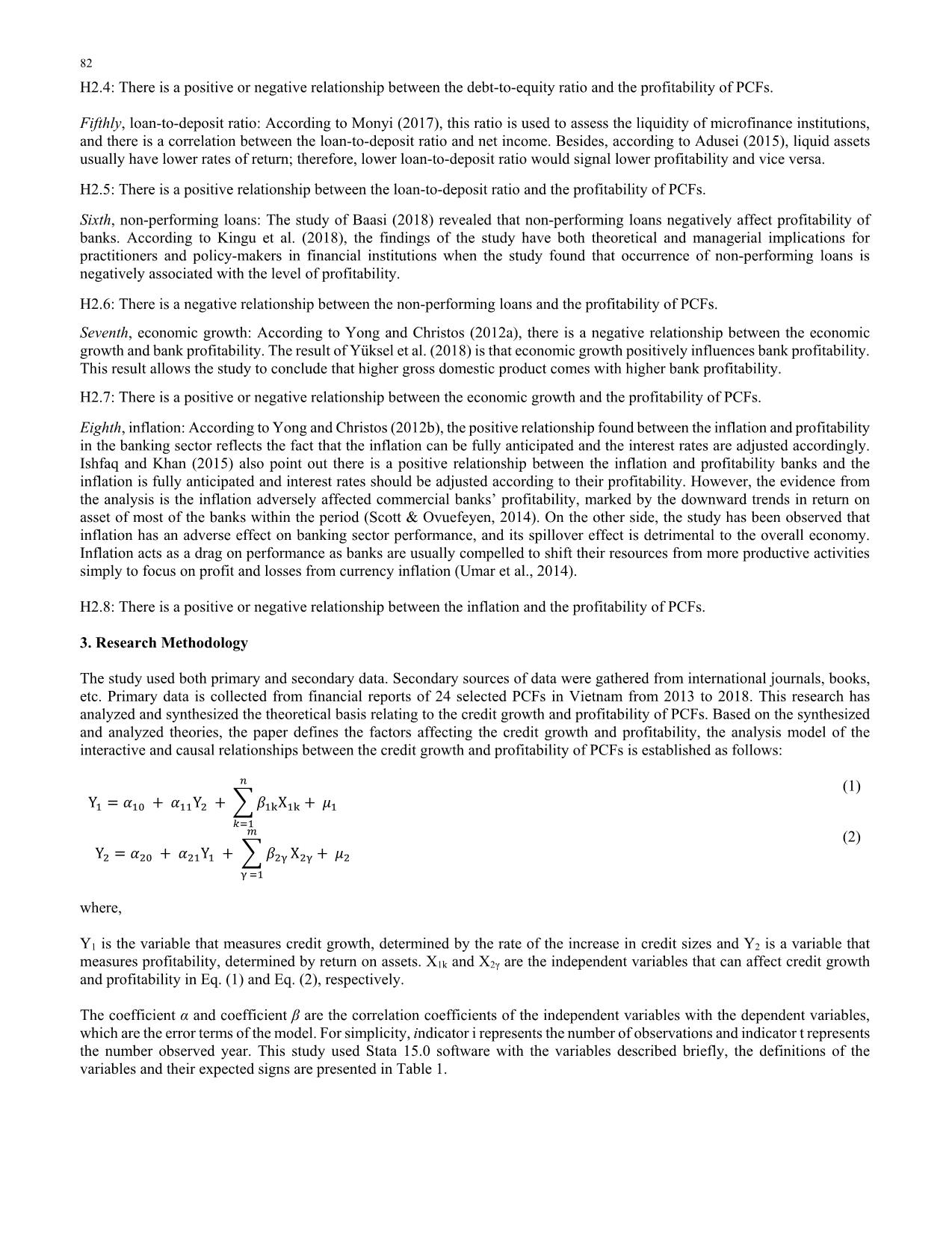 The interactive relationship between credit growth and profitability of peoples credit funds in Vietnam trang 4