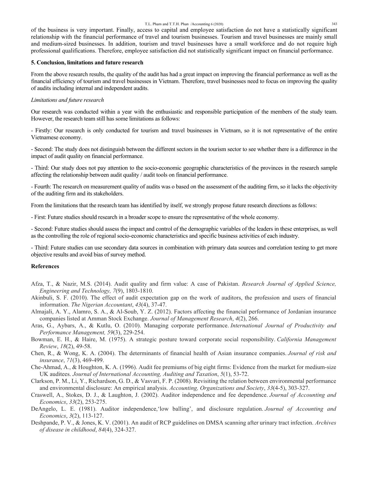 How to improve financial performance of tourism and travel enterprises: The case of Vietnam trang 9