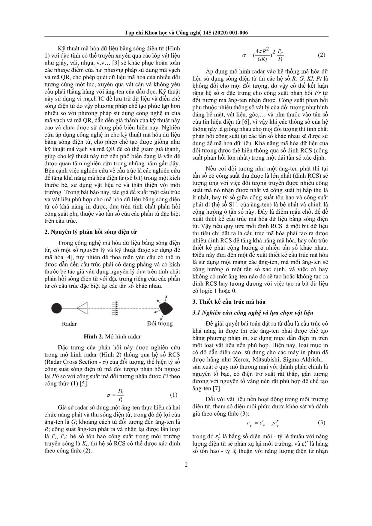 Mã hóa dữ liệu bằng sóng điện từ sử dụng cấu trúc và vật liệu có khả năng in được trang 2