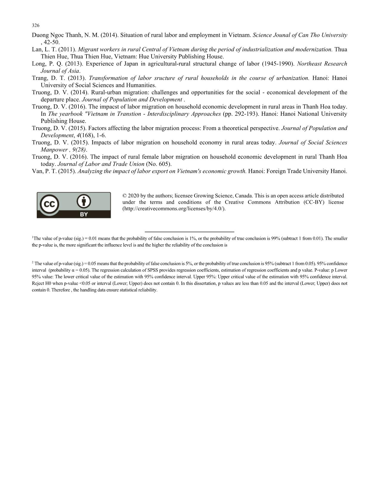 Impacts of labor migration on structural change of rural labor in Trieu Son district of Thanh Hoa province in Vietnam trang 10