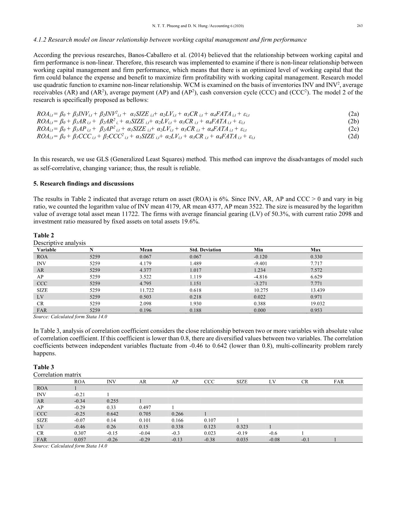 Impact of working capital management on firm profitability: Empirical study in Vietnam trang 5