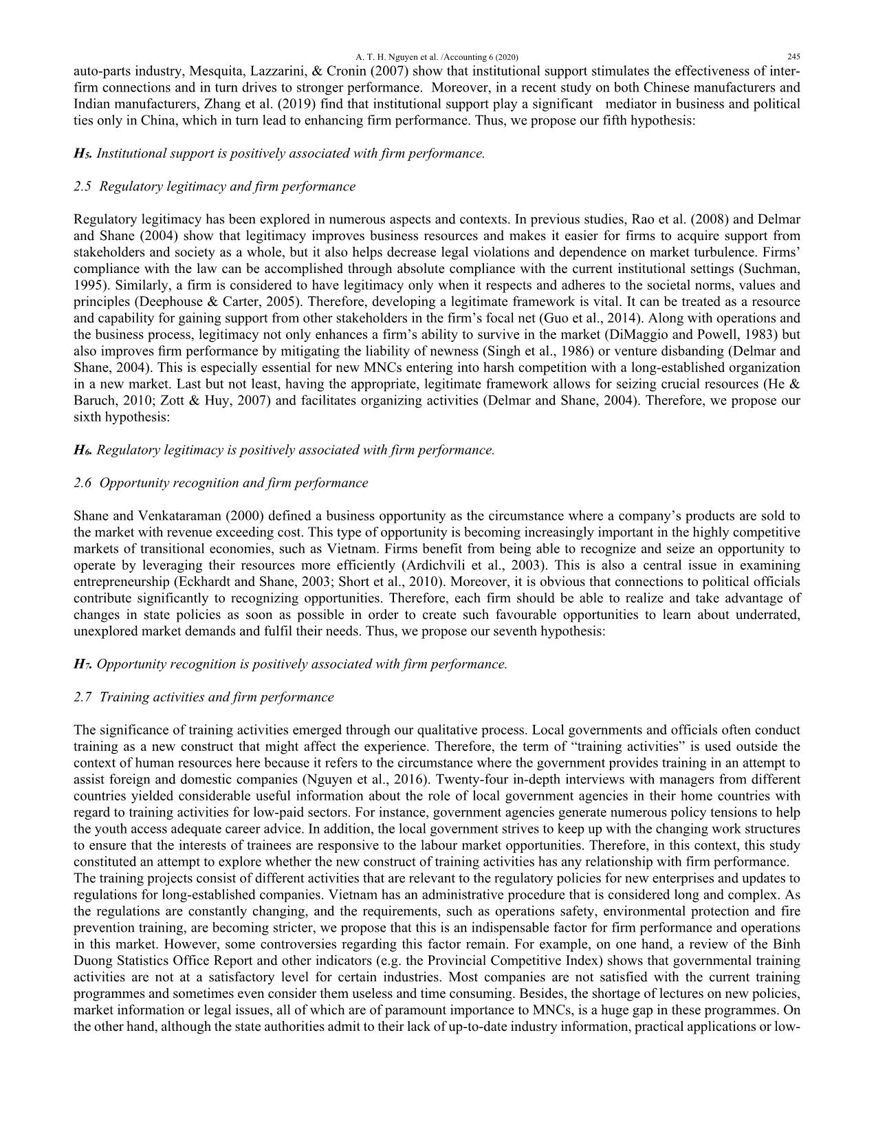 Political ties and performance of multinational corporations in Vietnamese emerging market trang 5