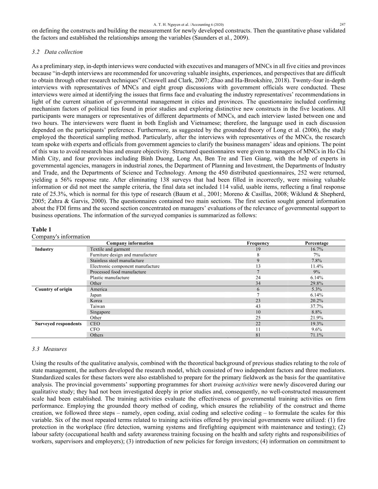 Political ties and performance of multinational corporations in Vietnamese emerging market trang 7