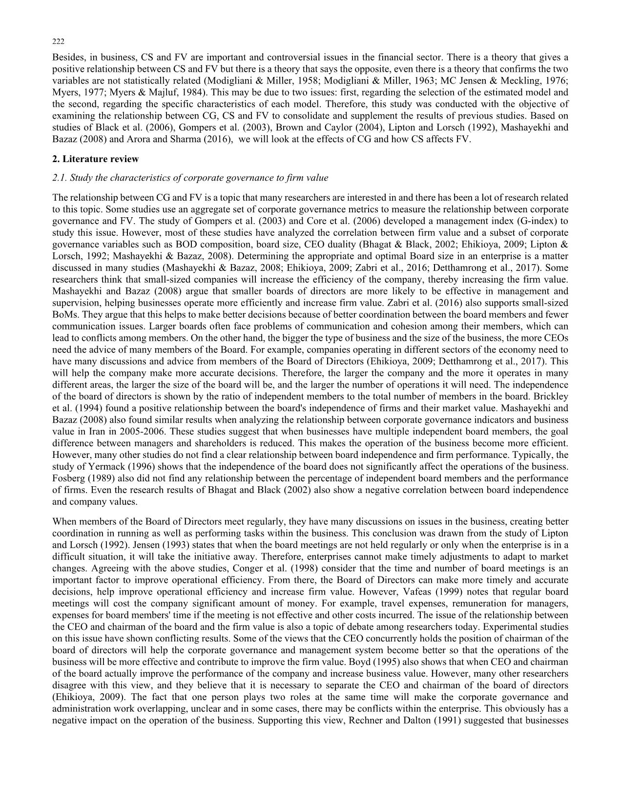 A study on the effect of corporate governance and capital structure on firm value in Vietnam trang 2