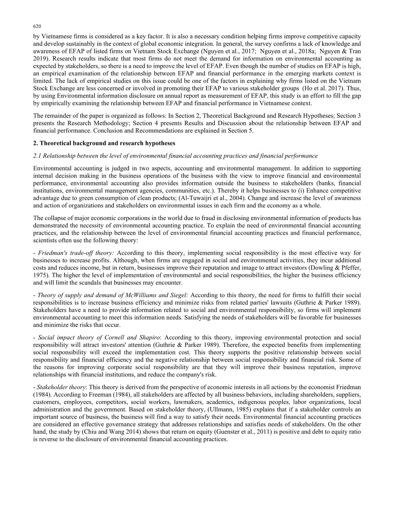 The relationship between level of environmental financial accounting practices and financial performance in Vietnam trang 2