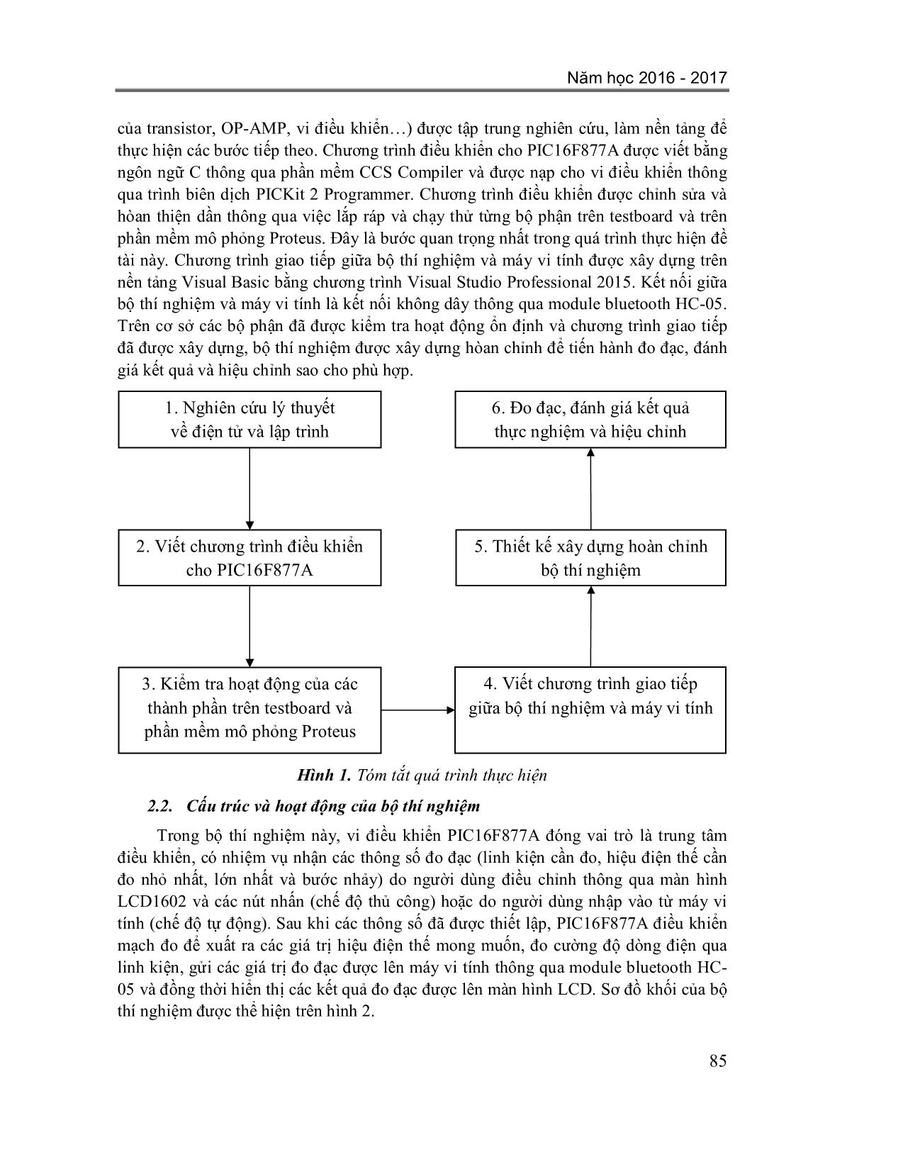 Ứng dụng vi điều khiển PIC16F877A để chế tạo bộ thí nghiệm đo đạc tự động đặc tuyến Volt-Ampere của một số linh kiện điện tử trang 2