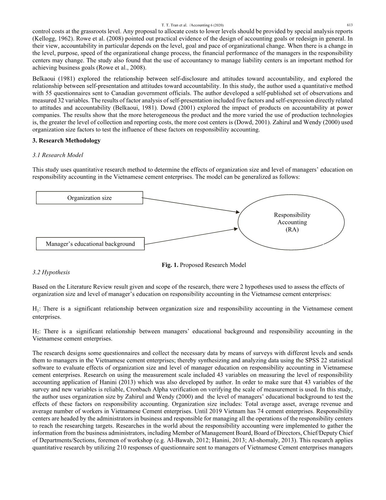 The effects of organization size and manager’s educational background on responsibility accounting: Evidences from Vietnamese cement enterprises trang 3