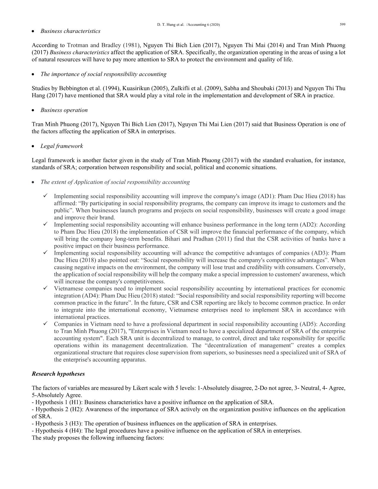 Factors affecting the application of social responsibility accounting trang 3