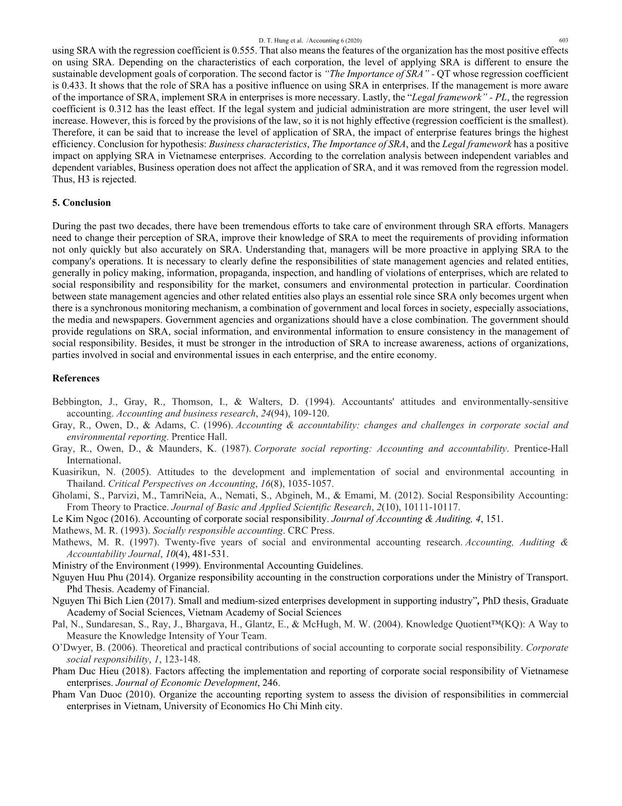 Factors affecting the application of social responsibility accounting trang 7