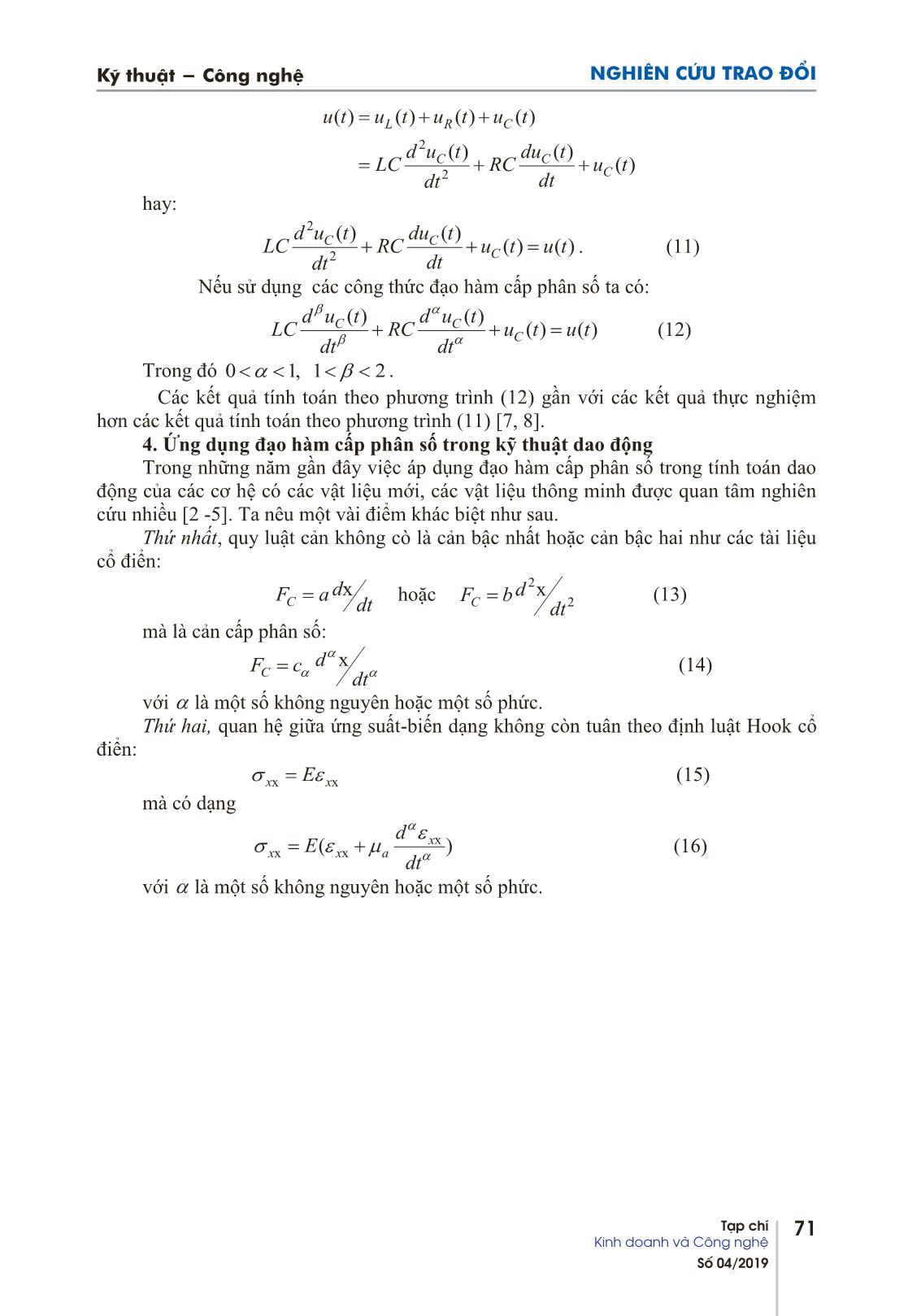 Một vài ứng dụng đạo hàm cấp phân số trong cơ điện tử trang 5