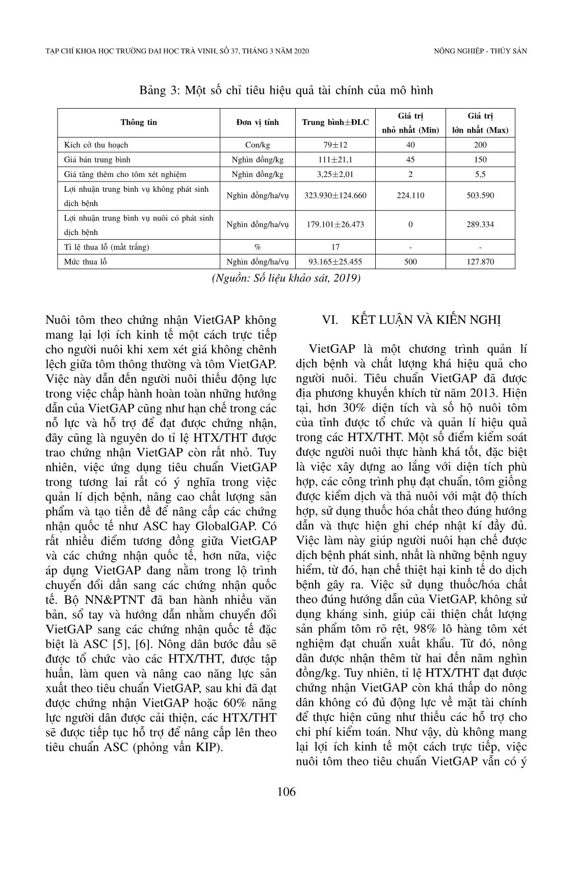 Hiện trạng và vai trò của chứng nhận Vietgap trong nuôi tôm: Nghiên cứu trường hợp nuôi tôm thẻ chân trắng ở tỉnh Sóc Trăng, Việt Nam trang 9
