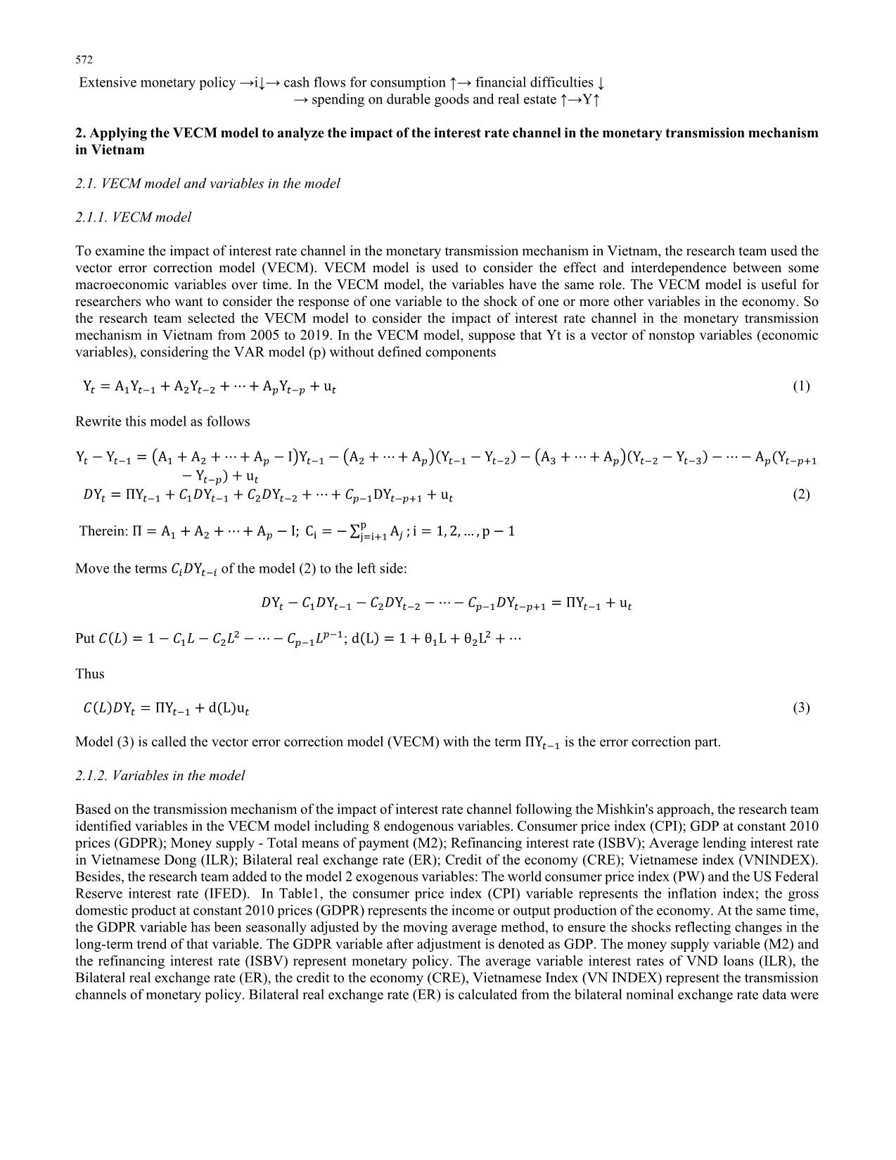 The impact of interest rate channel on the monetary transmission mechanism in Vietnam trang 4