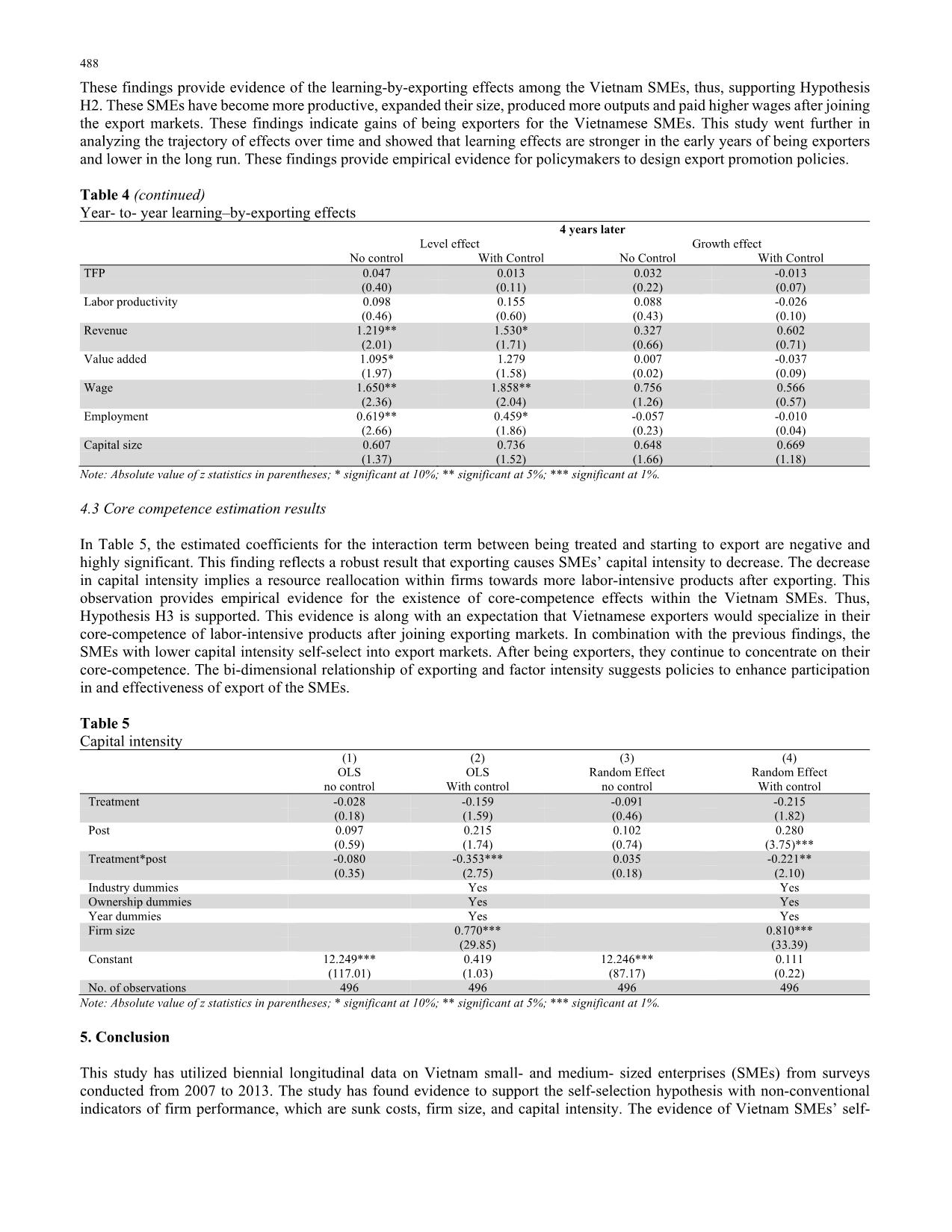 A longitudinal study of self-selection, learning-by-exporting and core-competence: The case of smalland medium-sized enterprises in Vietnam trang 8