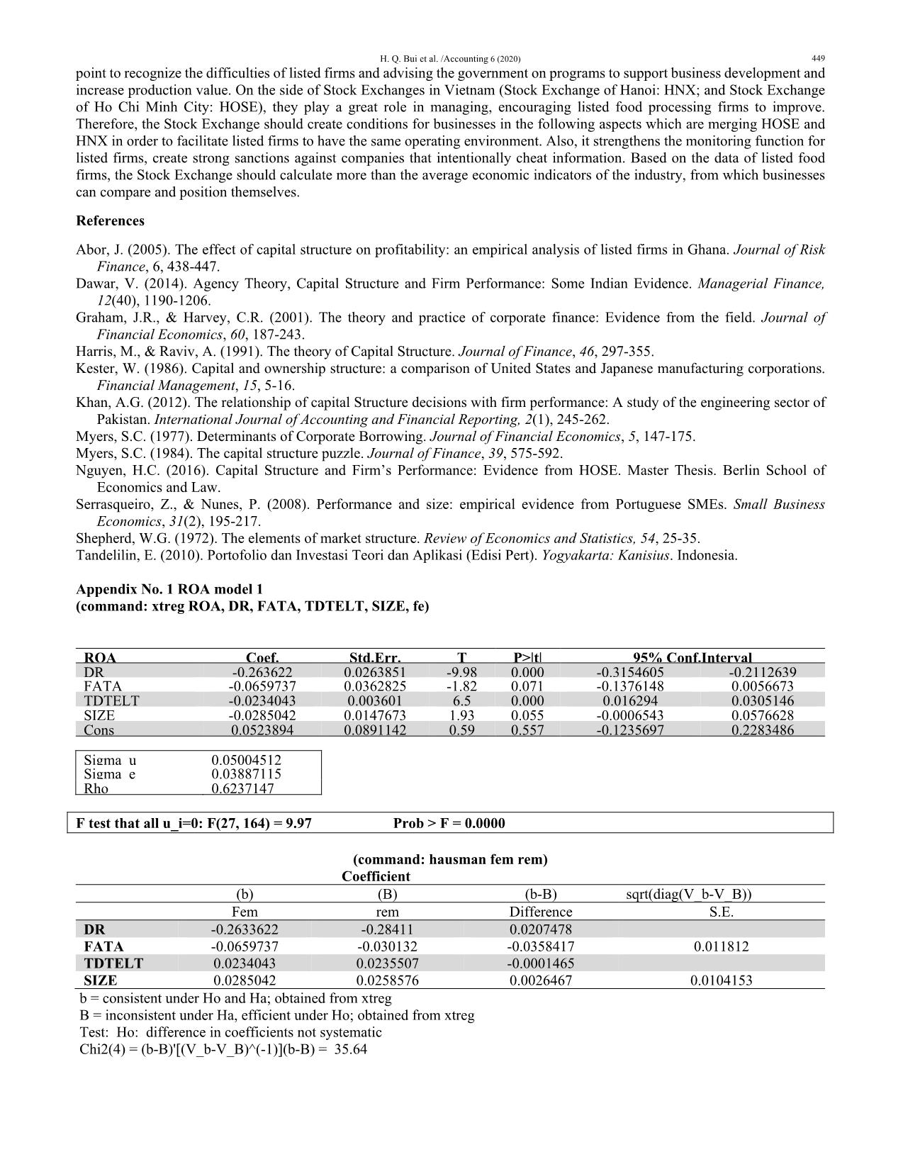 Determinants influencing the profitability of listed food processing firms in Vietnam trang 9