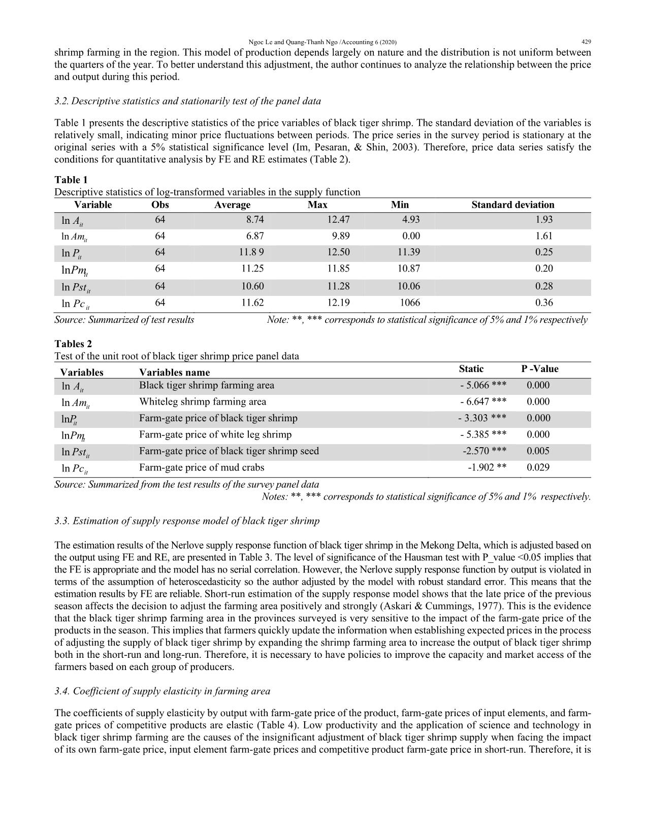 Analysis of supply response of black tiger shrimp production using Nerlove model trang 5