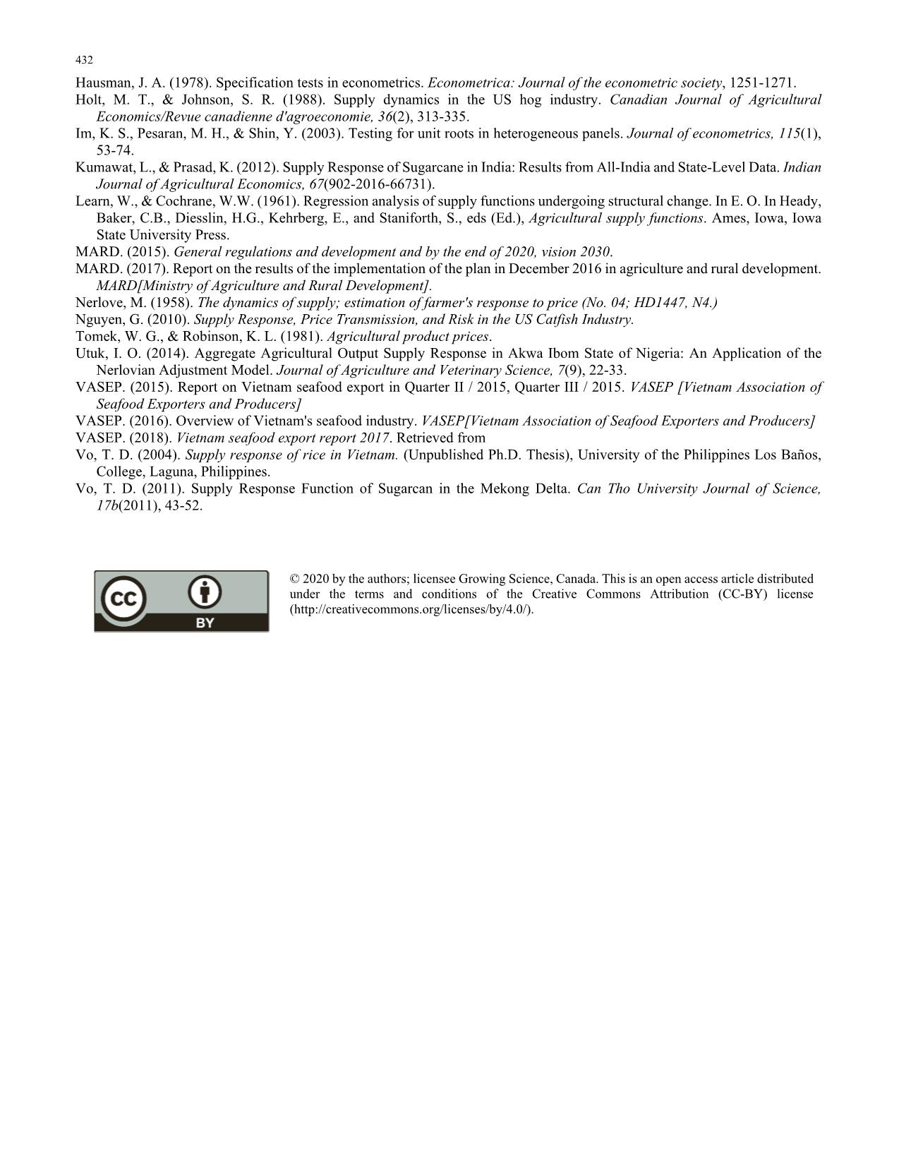 Analysis of supply response of black tiger shrimp production using Nerlove model trang 8