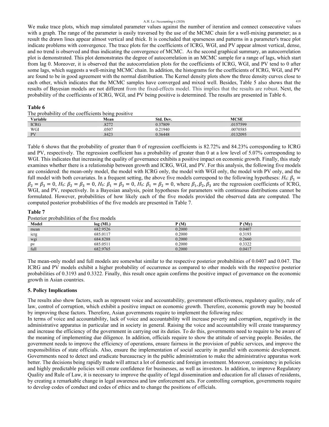 The governance quality-growth nexus revisited: A new evidence from the Bayesian multilevel generalized linear model trang 7