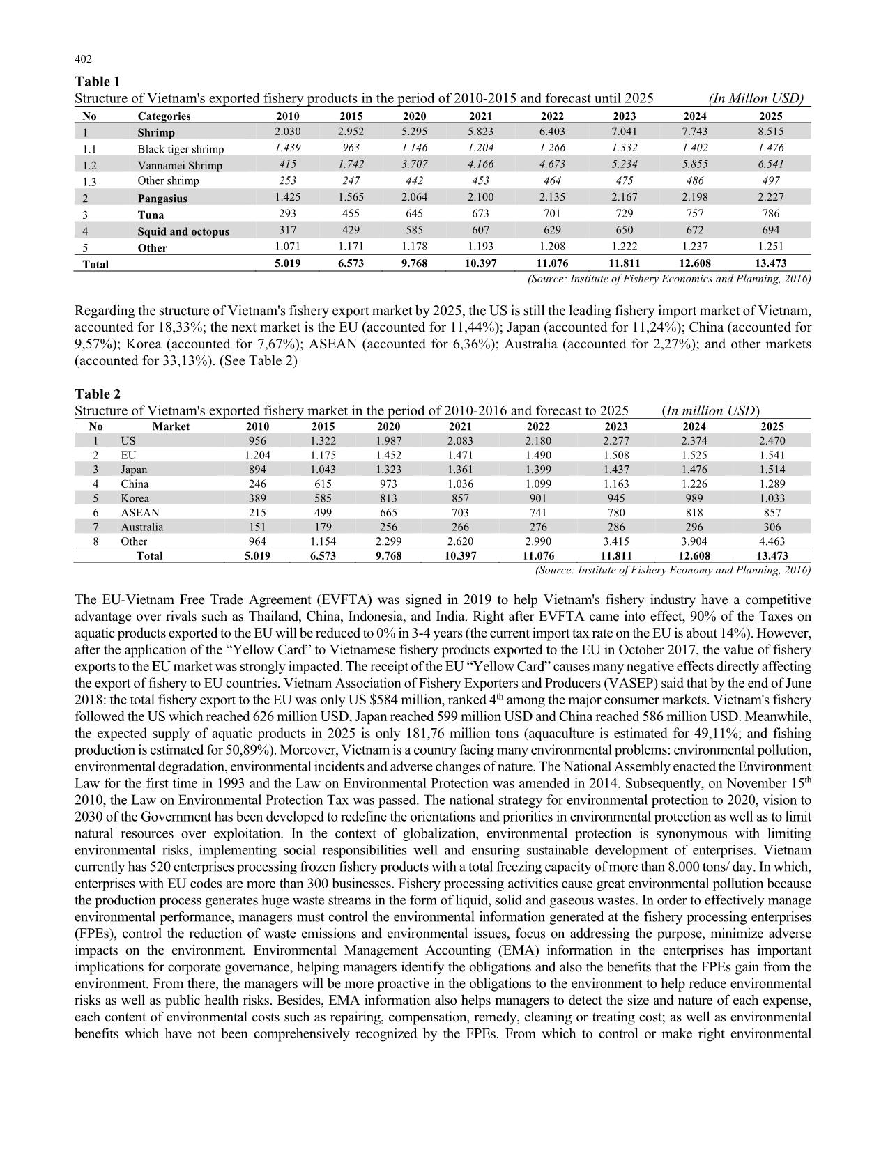 Factors affecting the environmental management accounting implementation and the quality of environmental information for making decisions of fishery processing enterprises in Vietnam trang 2