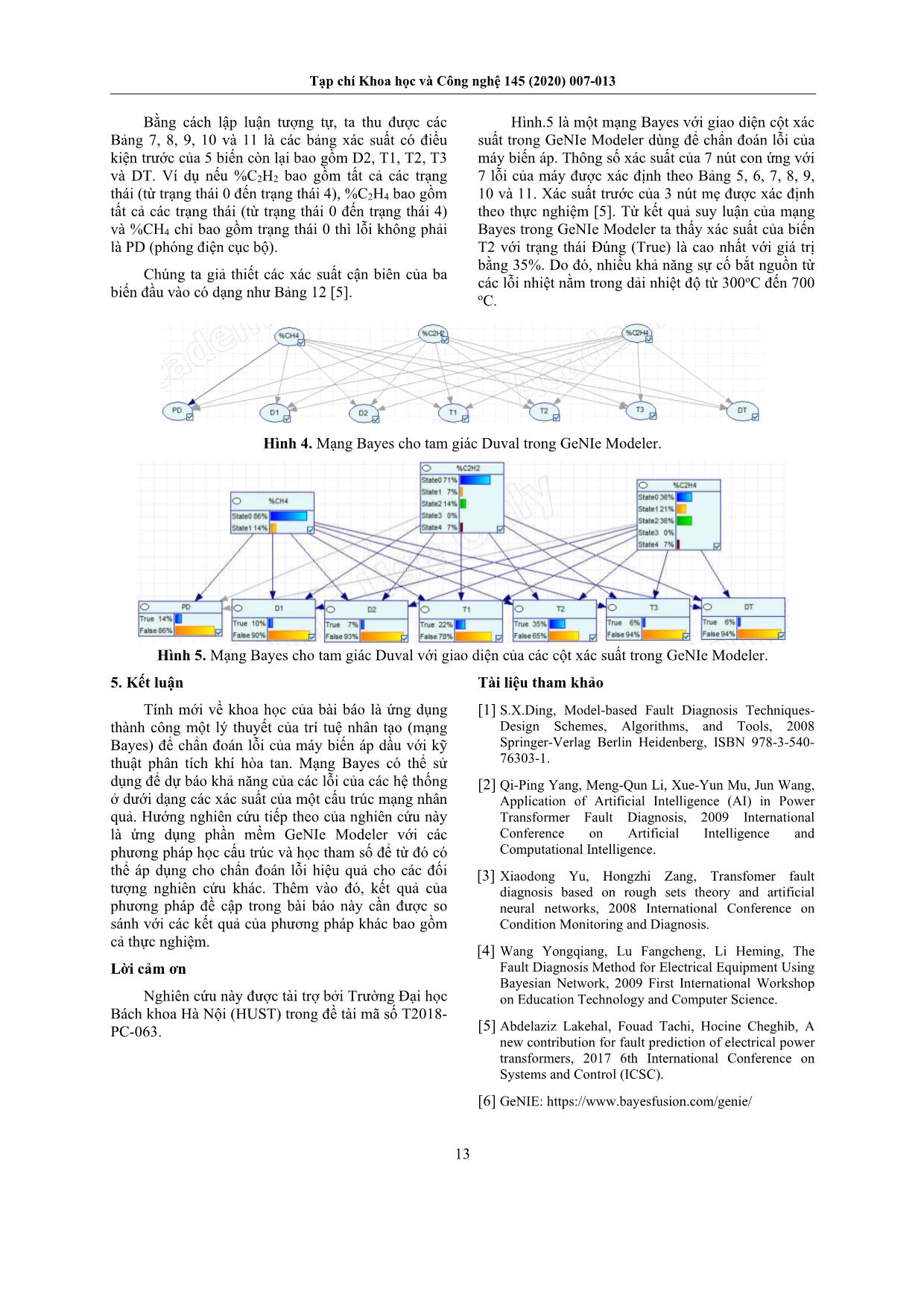 Chẩn đoán lỗi máy biến áp sử dụng GeNIe Modeler trang 7