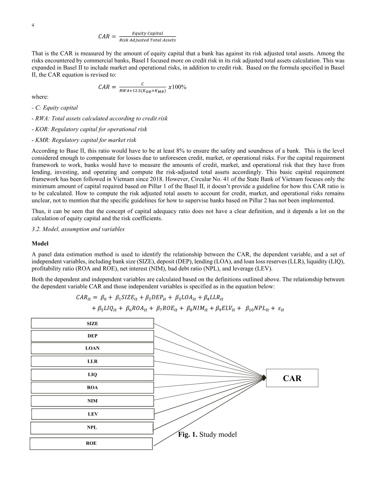 Determinants influencing capital adequacy ratio of Vietnamese commercial banks trang 4