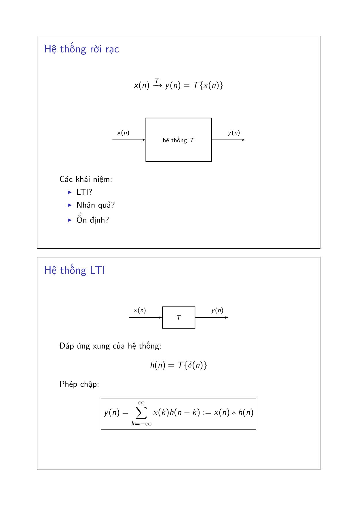 Bài giảng Xử lý tín hiệu số - Chương 1: Tín hiệu và hệ thống rời rạc - Đặng Quang Hiếu trang 2