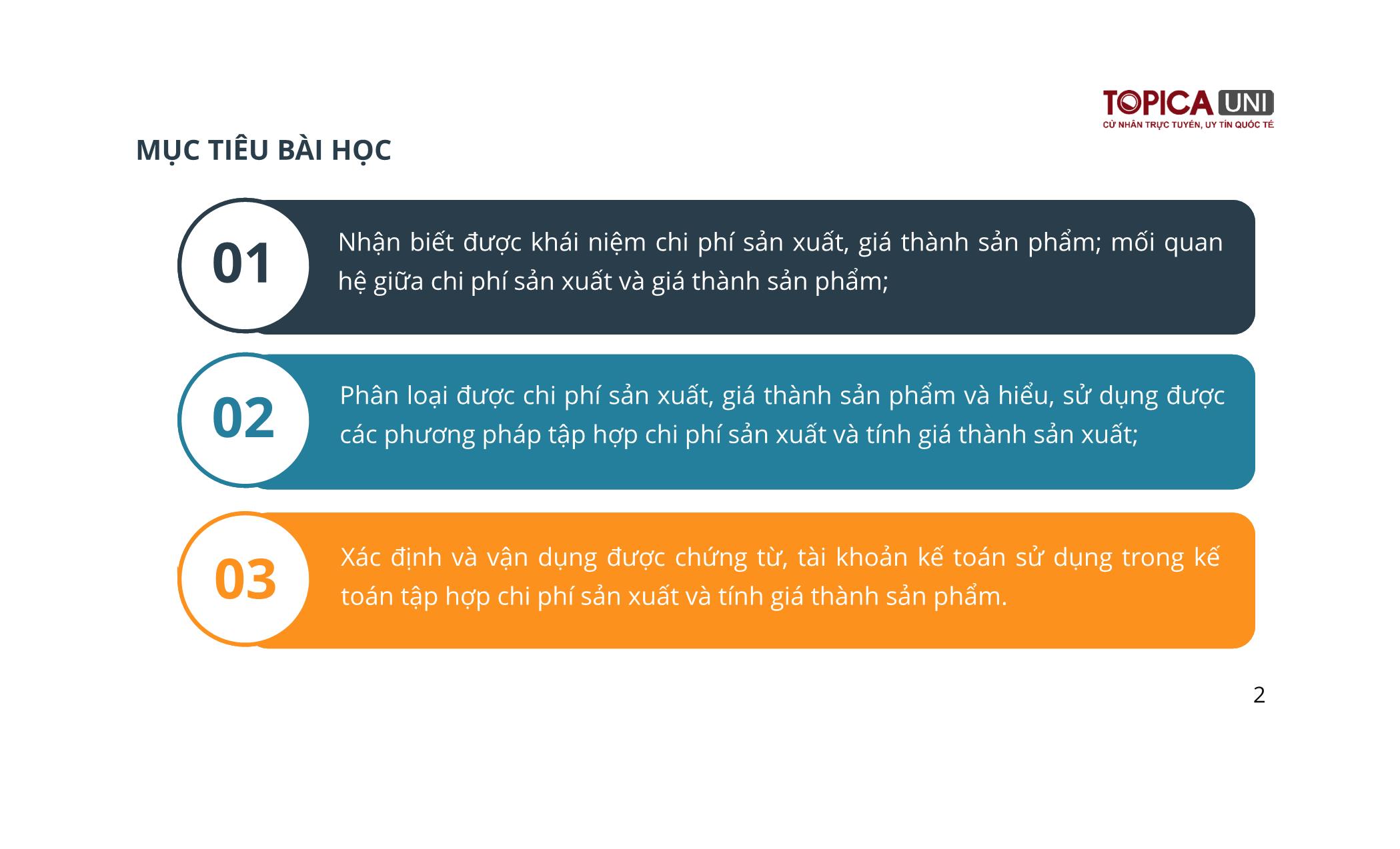 Bài giảng Kế toán chi phí sản xuất - Bài 10: Kế toán chi phí sản xuất và tính giá thành sản phẩm - Trần Văn Thuận trang 2