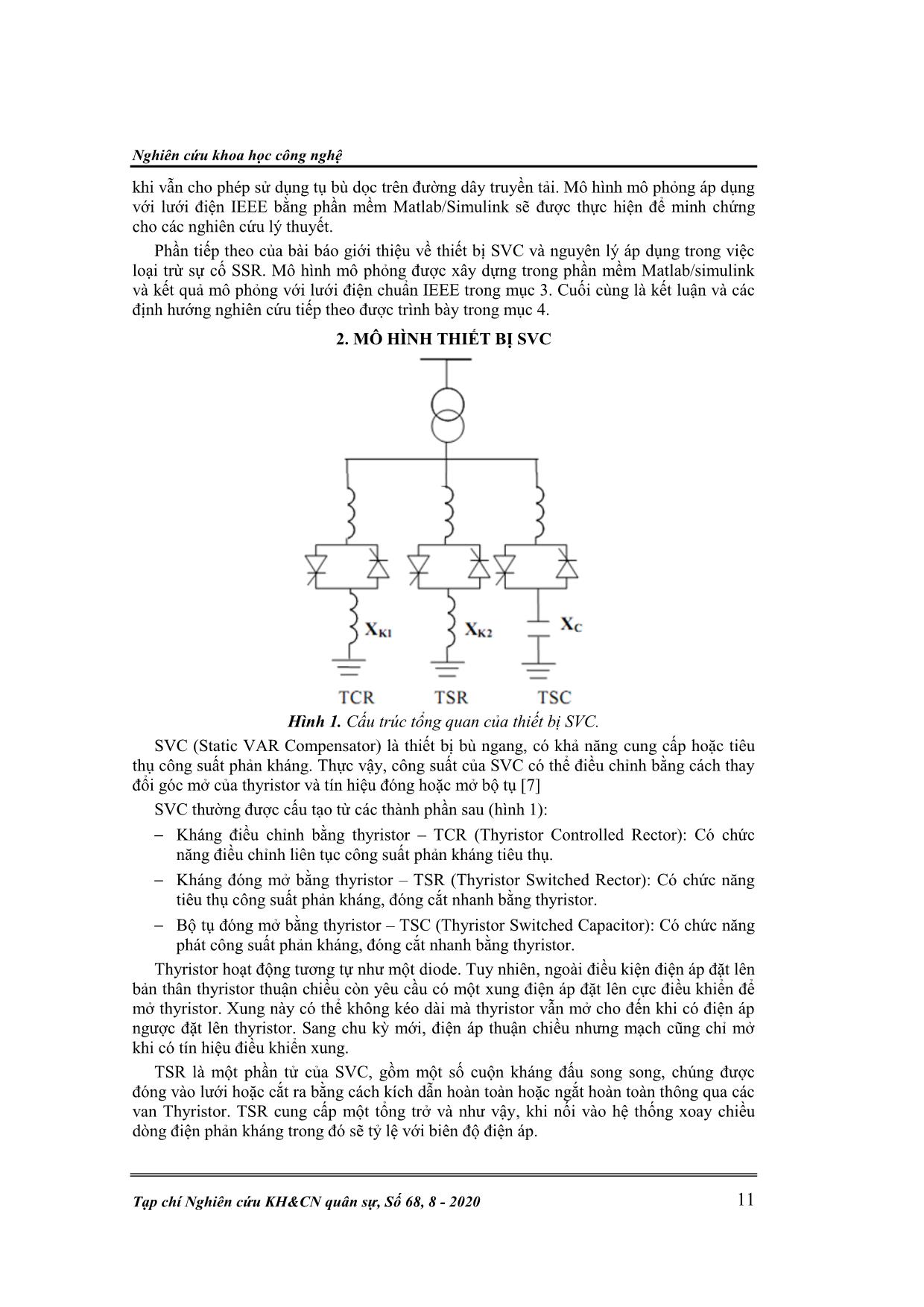 Nghiên cứu ứng dụng thiết bị SVC nhằm giảm thiểu sự cố cộng hưởng dưới đồng bộ trong hệ thống điện trang 2