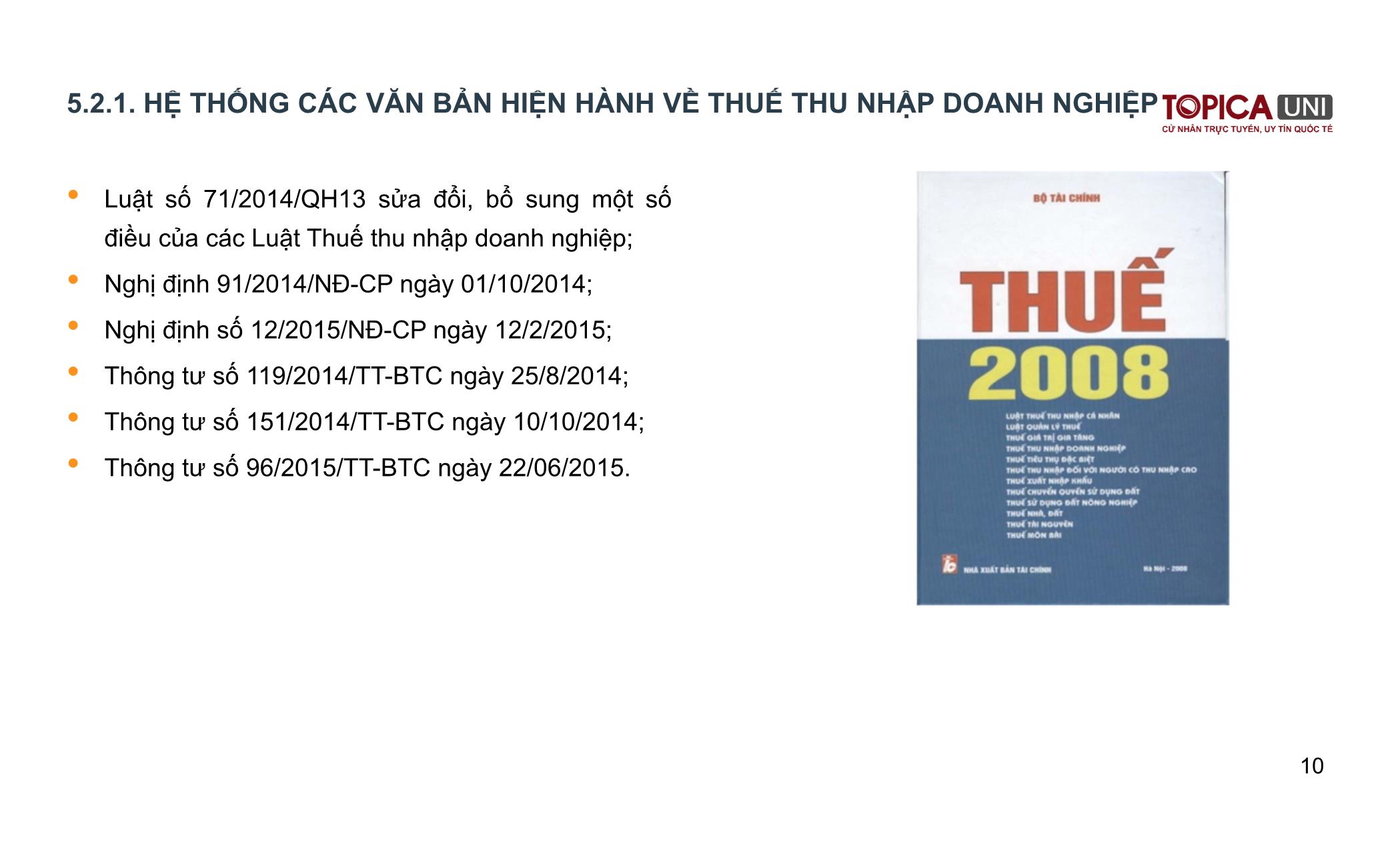 Bài giảng Kế toán thuế - Bài 5: Thuế thu nhập doanh nghiệp - Lý Phương Duyên trang 10