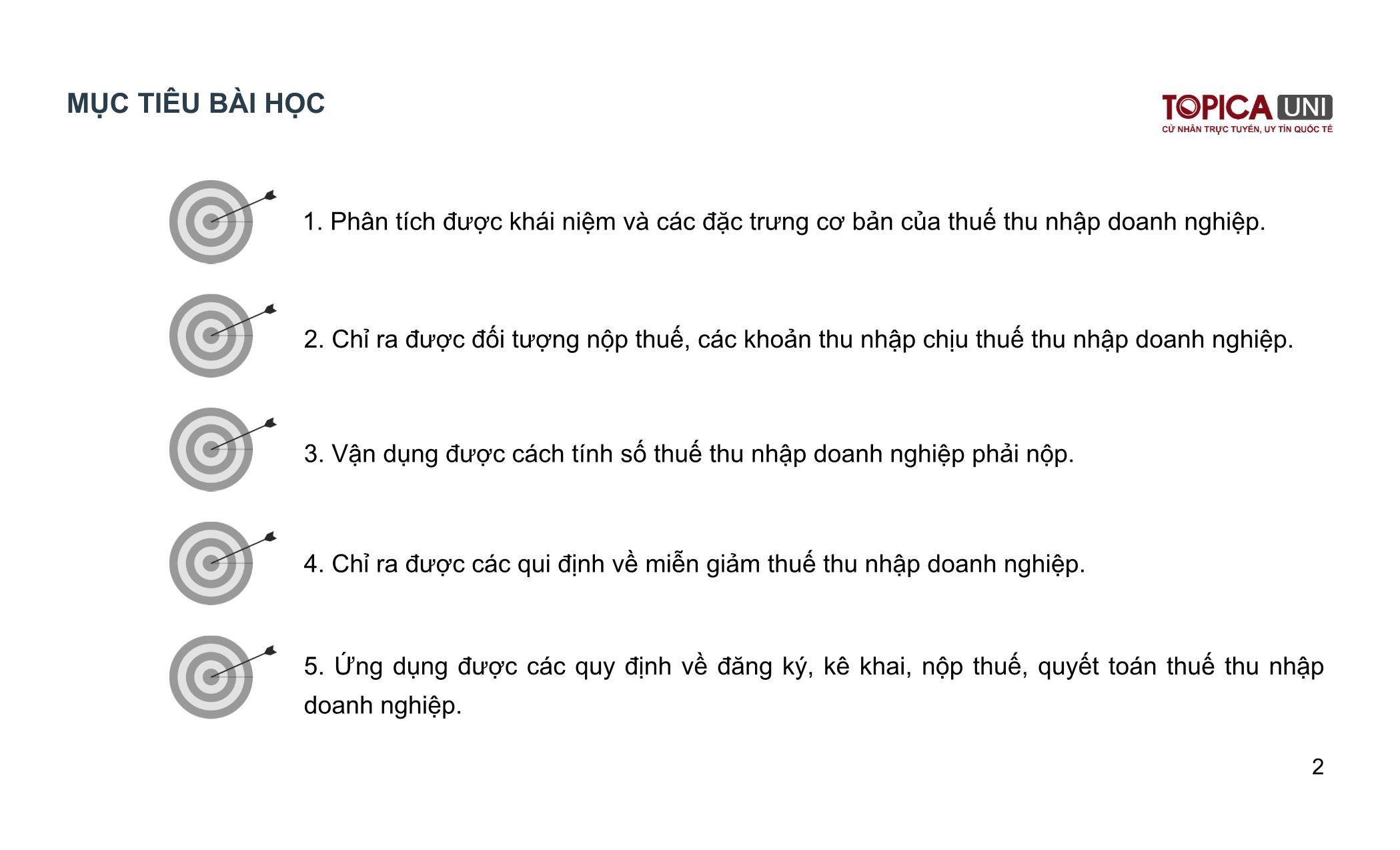 Bài giảng Kế toán thuế - Bài 5: Thuế thu nhập doanh nghiệp - Lý Phương Duyên trang 2