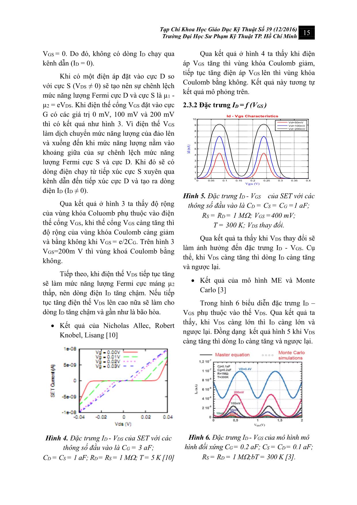 Mô phỏng đặc trưng dòng điện - Điện thế và quy trình chế tạo transistor đơn điện tử (SET) trang 4